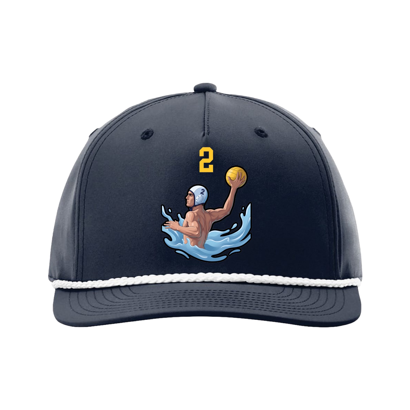 Five-Panel Classic Rope Cap — Number Top in Navy