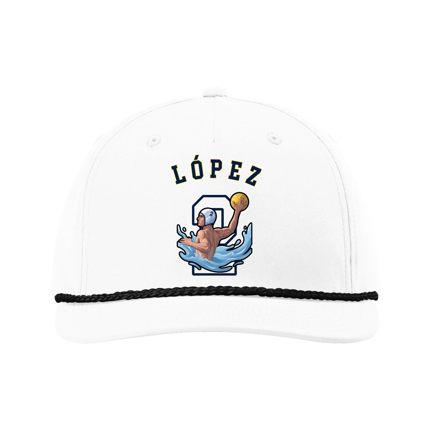 Five-Panel Classic Rope Cap — Shirsey Arch in White