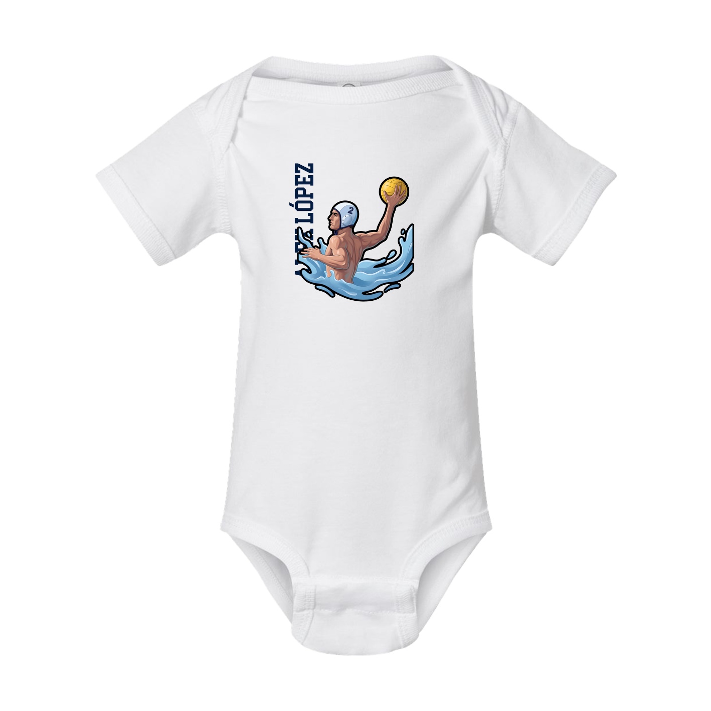 Baby Onesie — Name Vertical in White