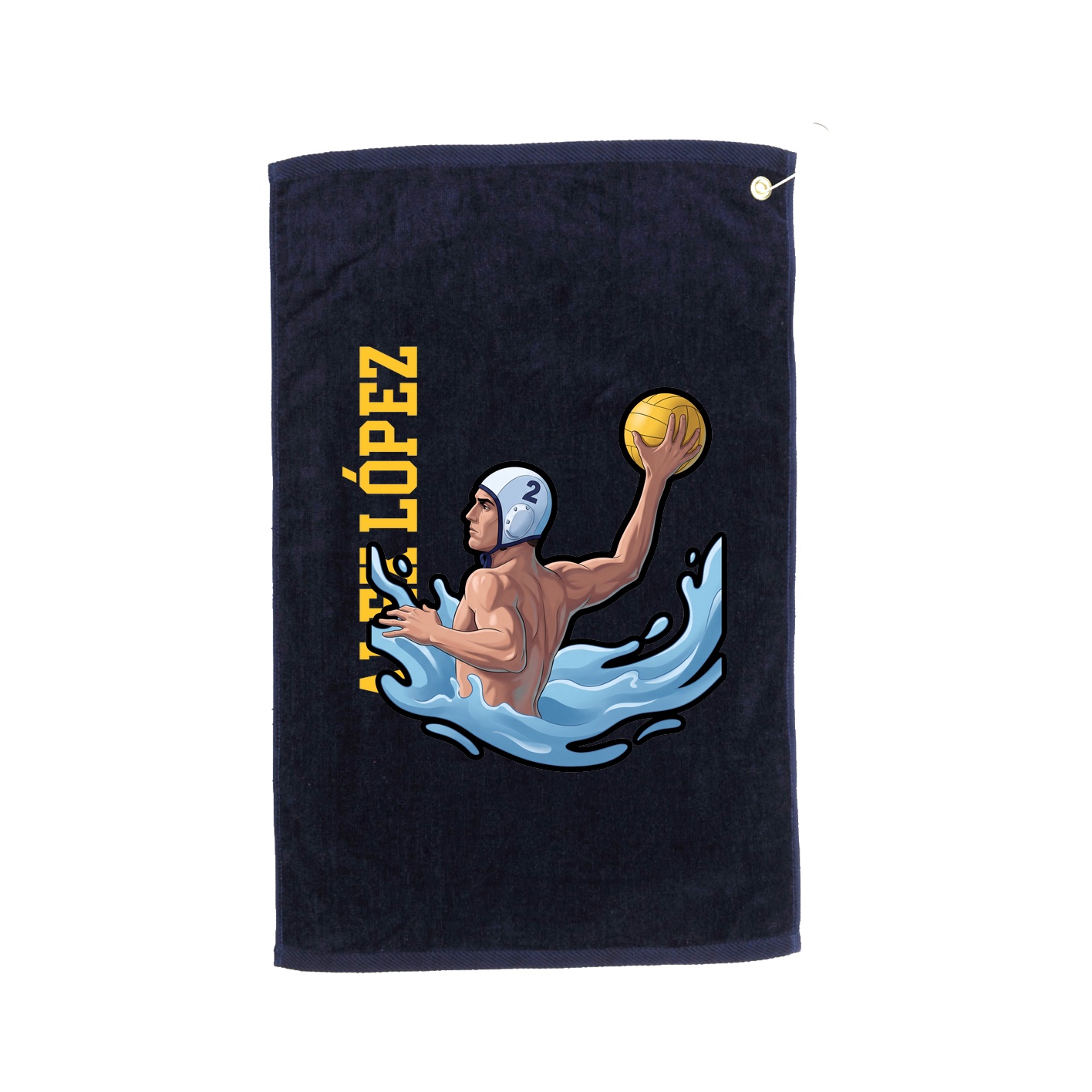 Golf Towel — Name Vertical in Navy