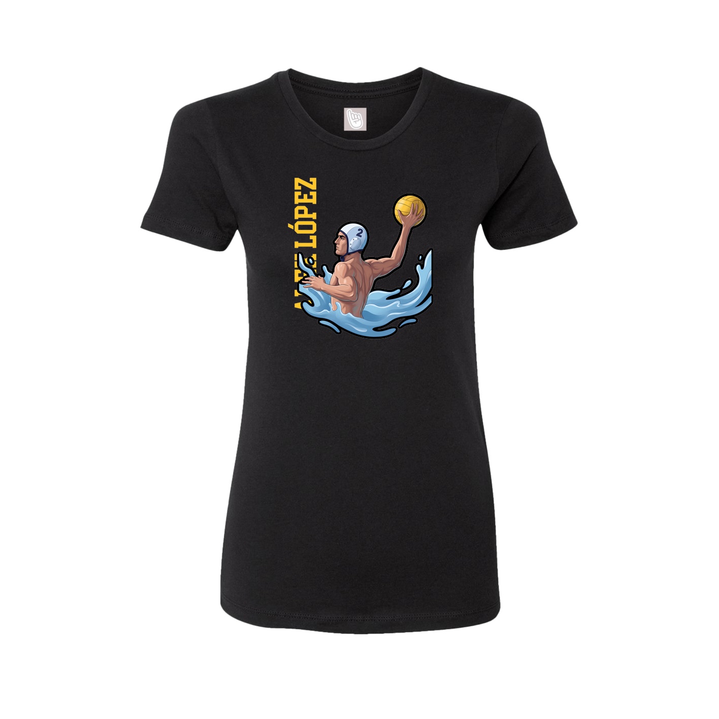 Fitted Women's Tee — Name Vertical in Black