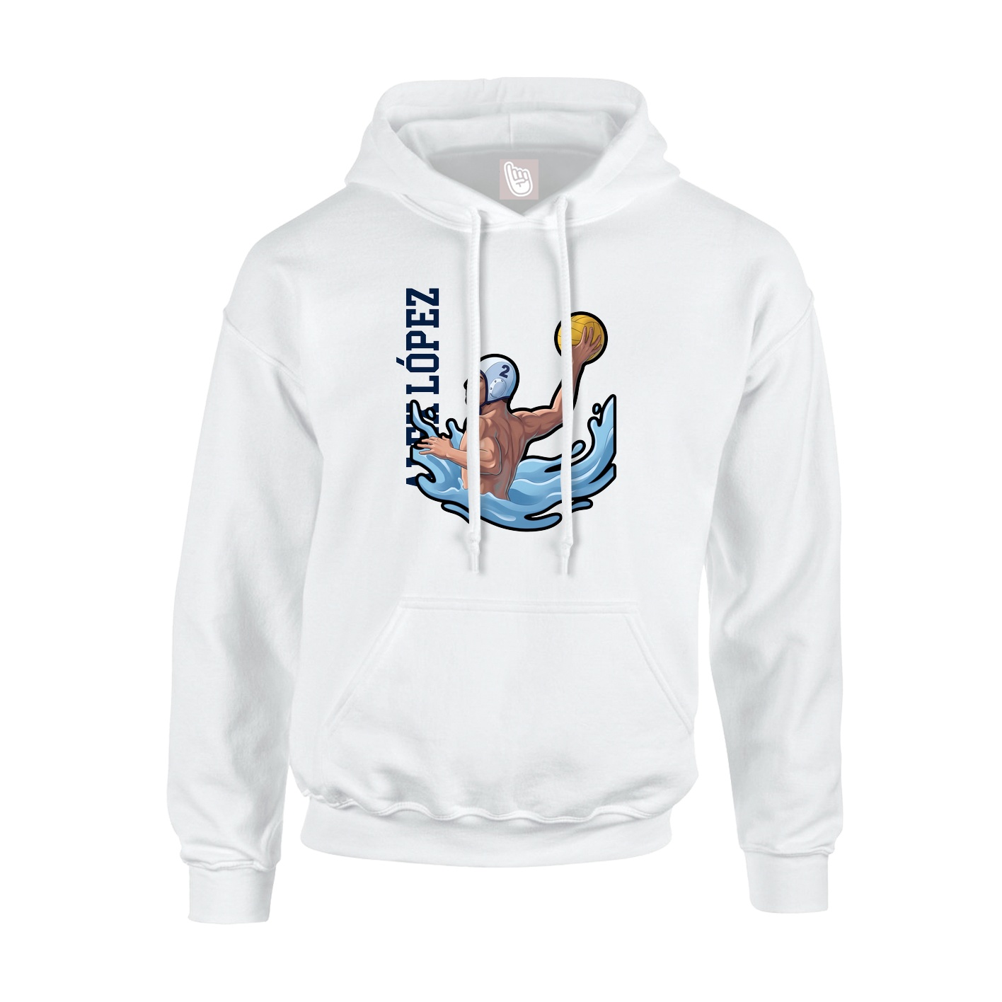 Youth Hoodie — Name Vertical in White