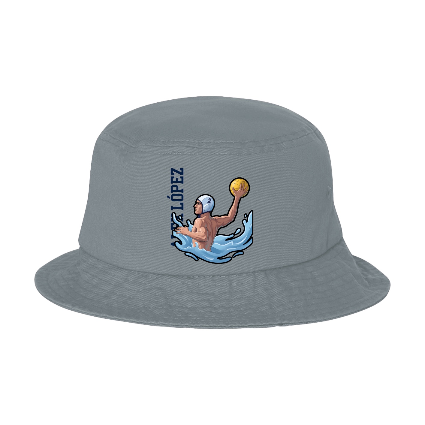 Bucket Cap — Name Vertical in Grey