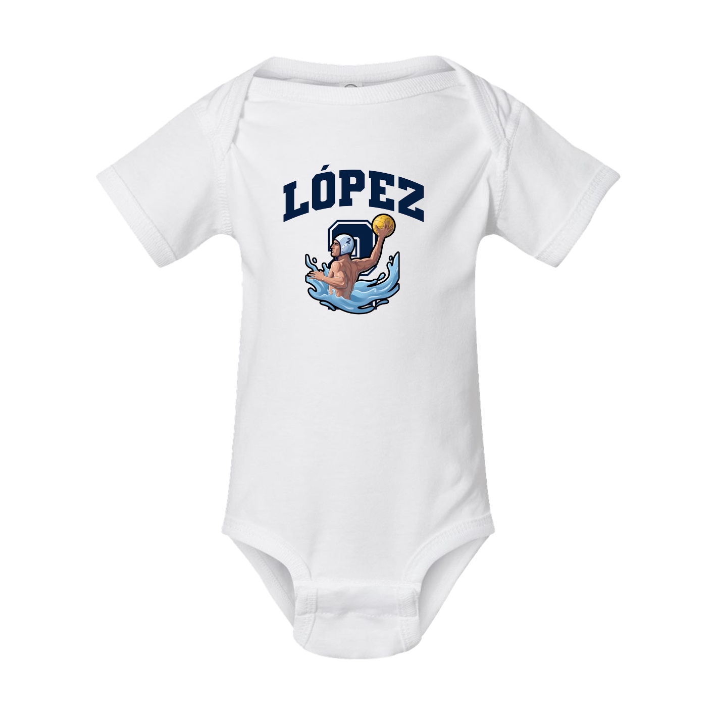 Baby Onesie — Number in White