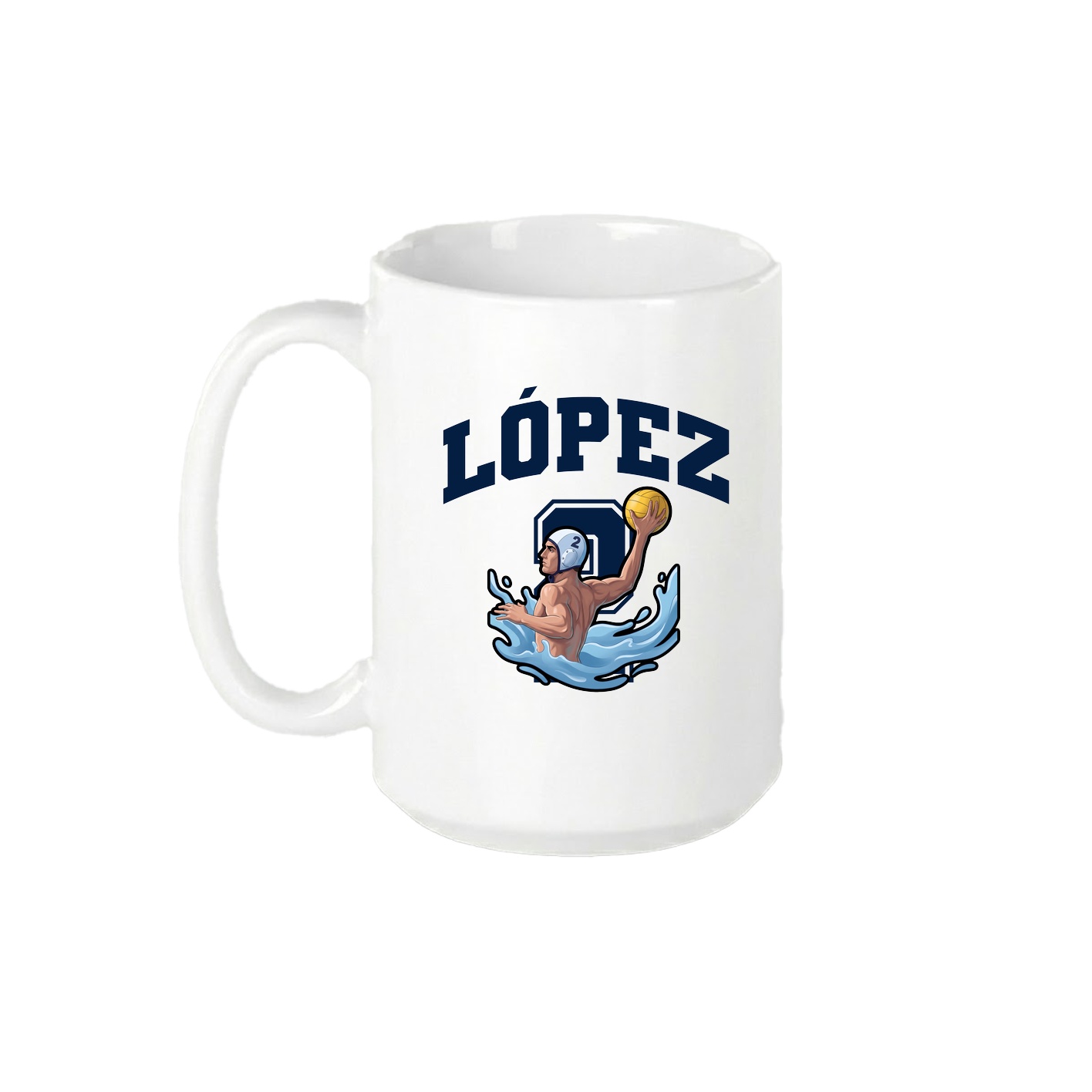 15oz Coffee Mug — Number in White