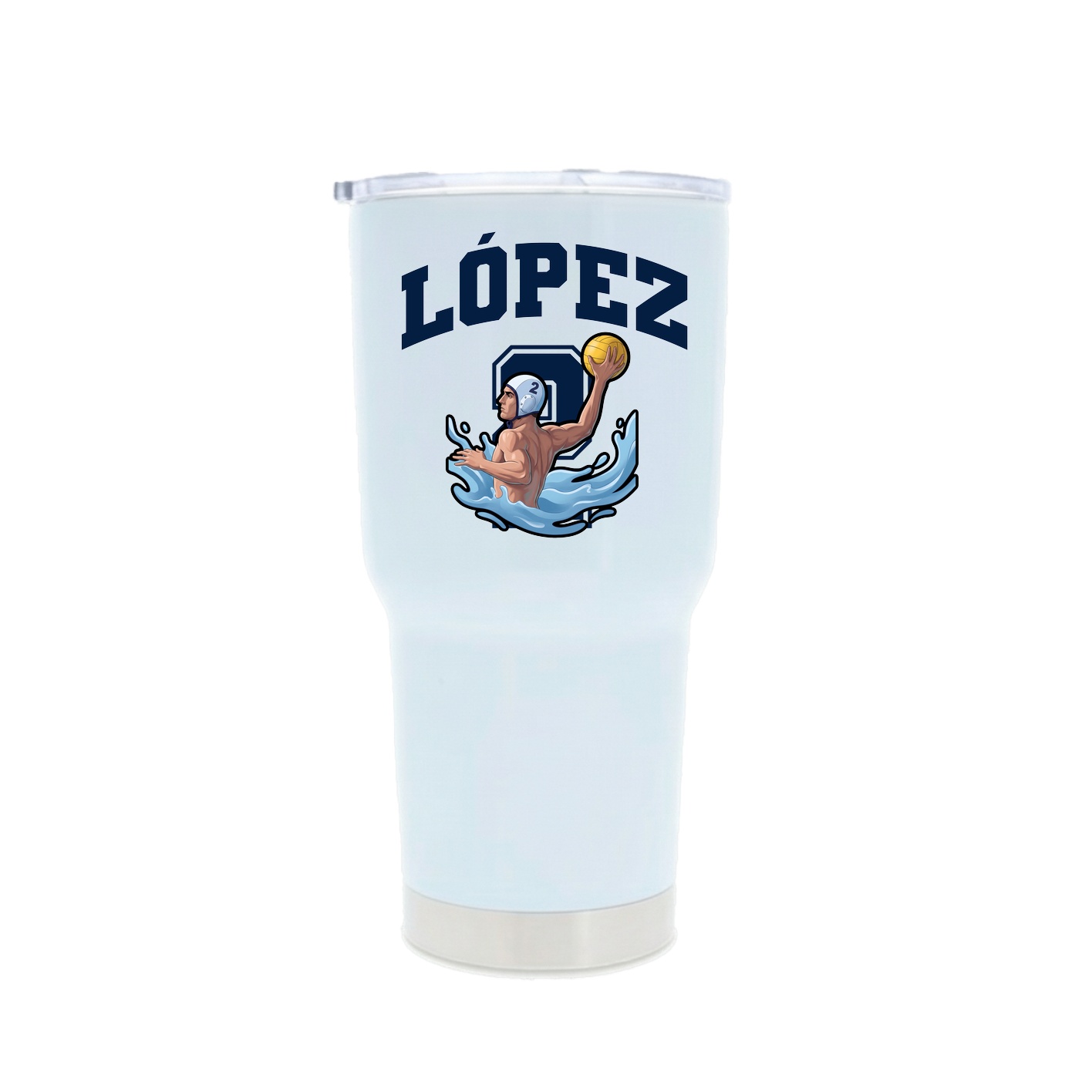30oz Stainless Steel Tumbler — Number in White