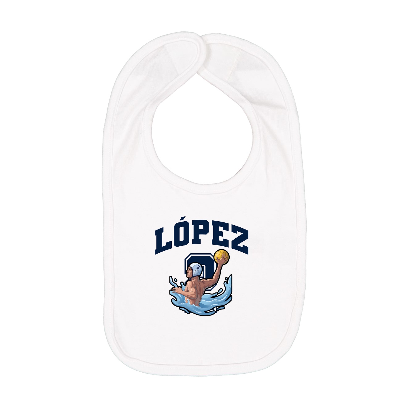 Infant Bib — Number in White
