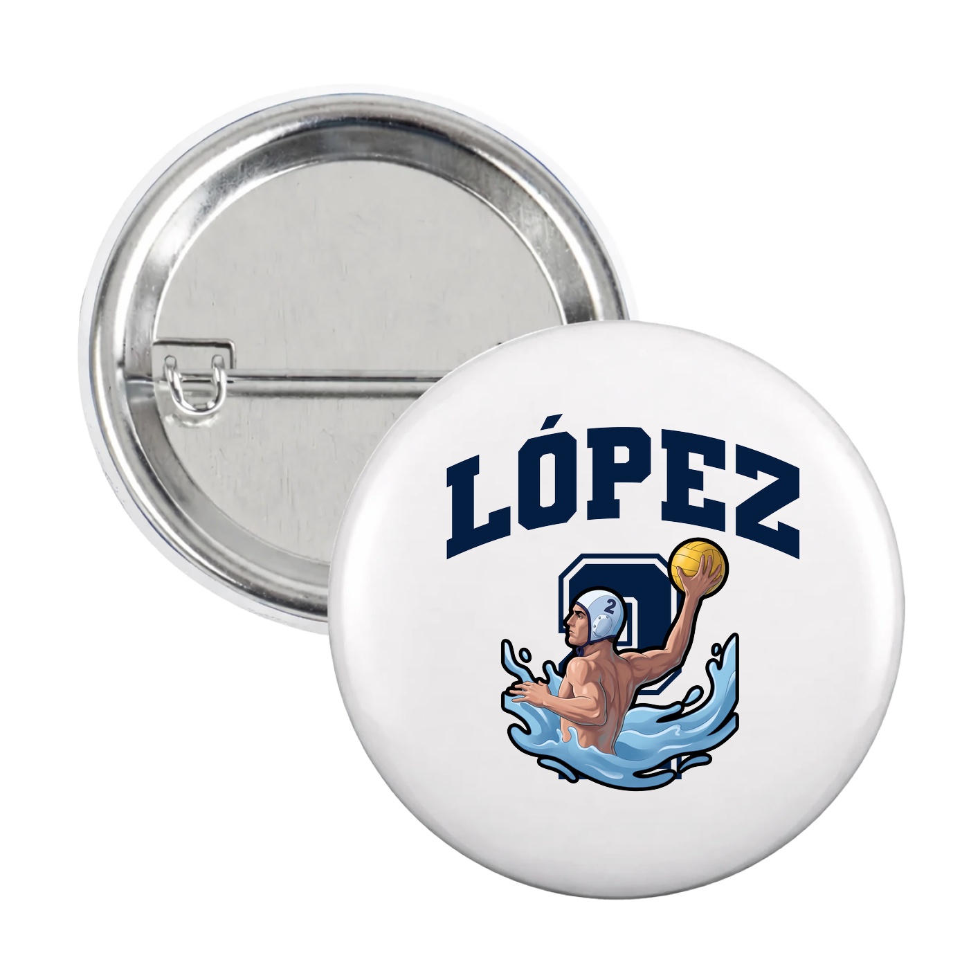 Game Day Button — Number in White