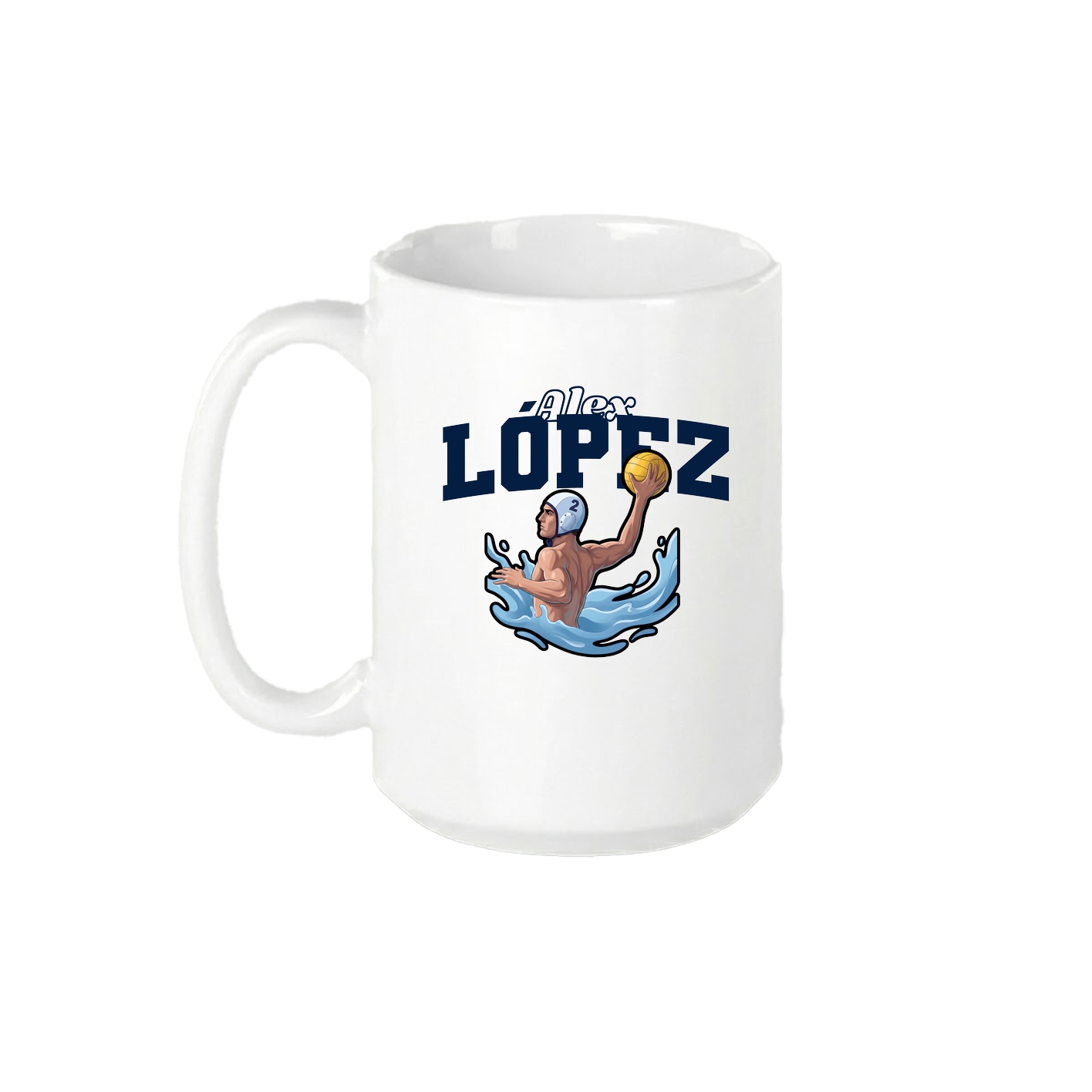 15oz Coffee Mug — Name Arch in White