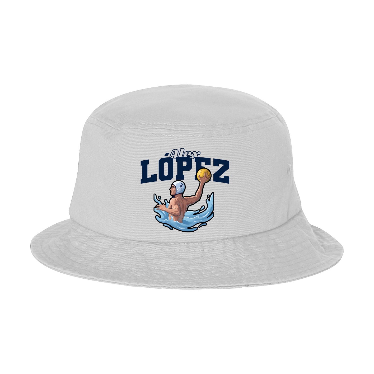Bucket Cap — Name Arch in White