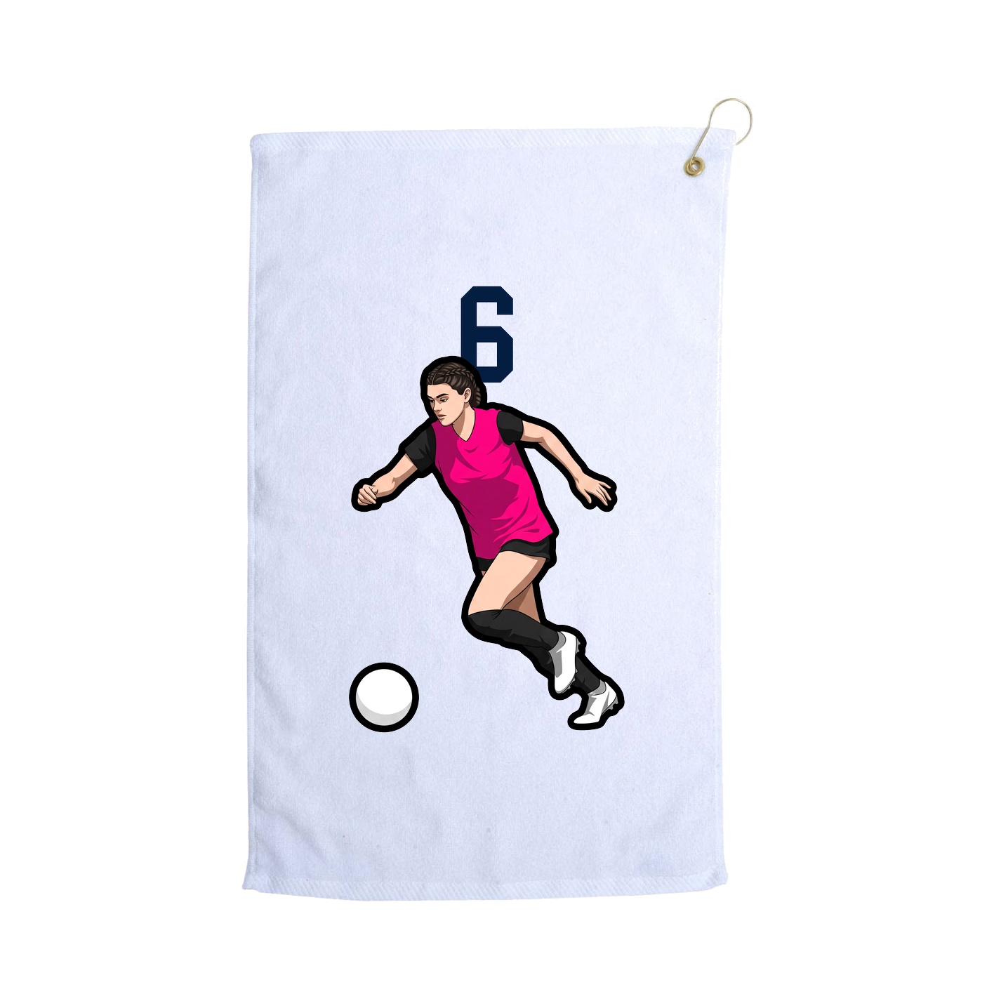 Golf Towel — Number Top in White