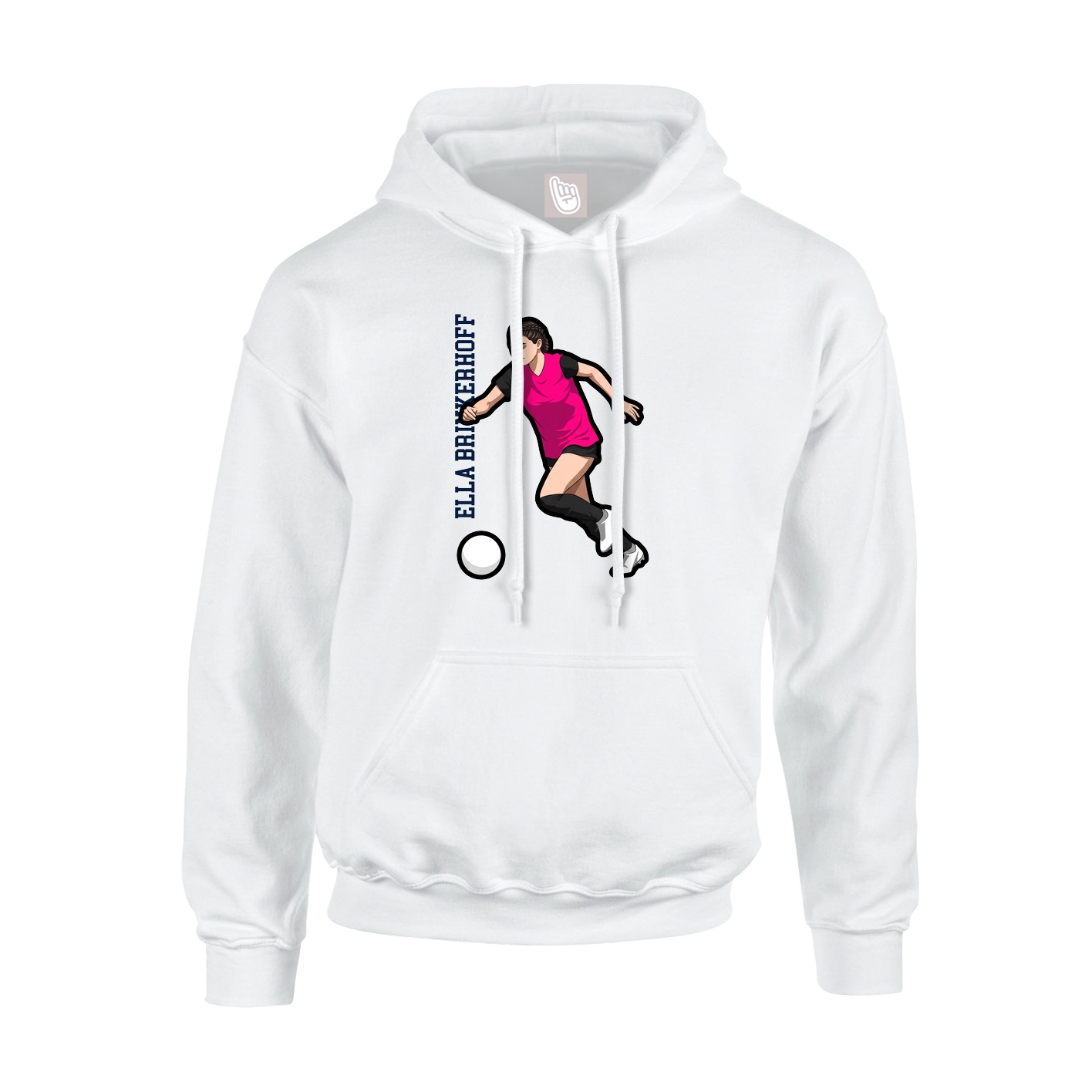 Youth Hoodie — Name Vertical in White