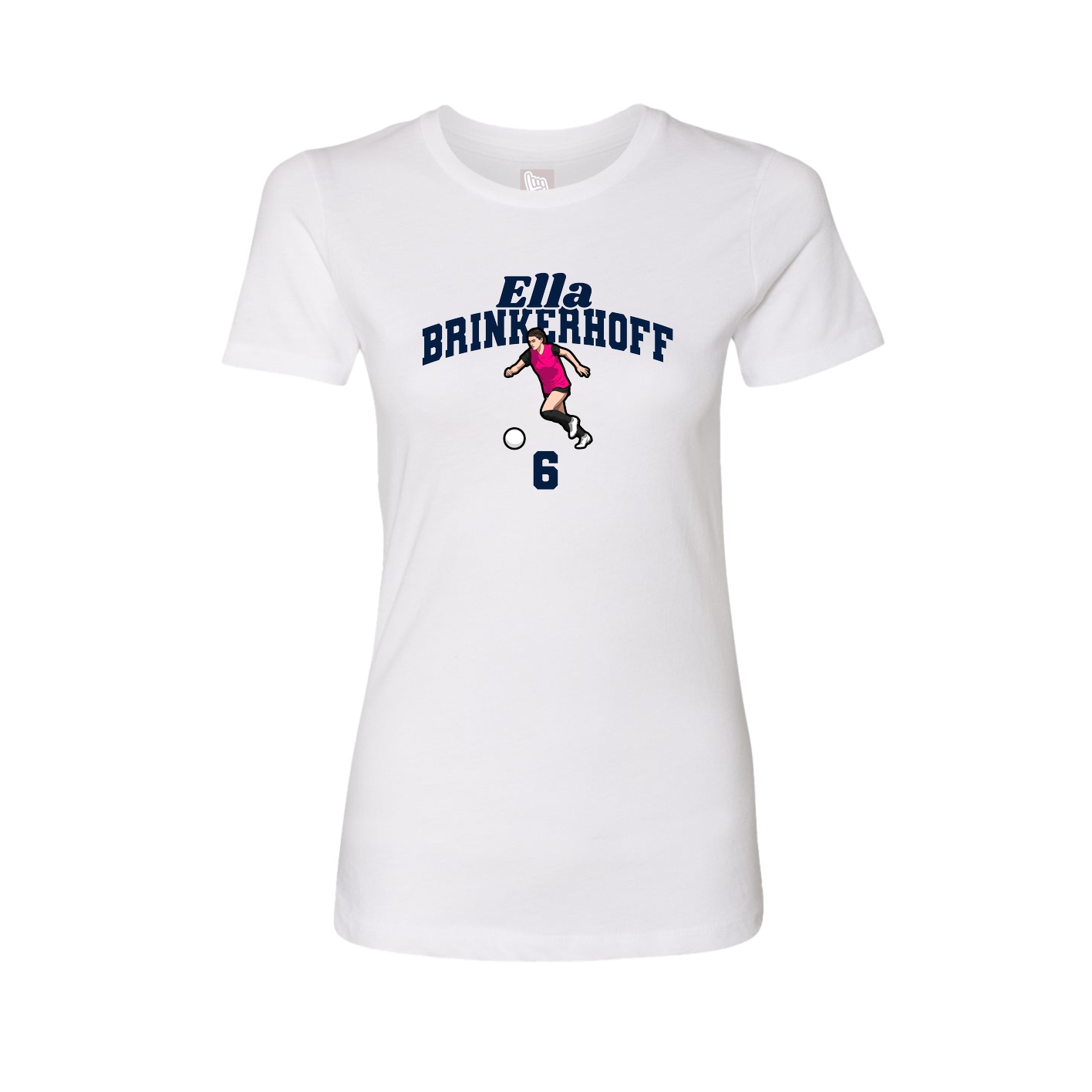 Fitted Women's Tee — Signature Arch in White
