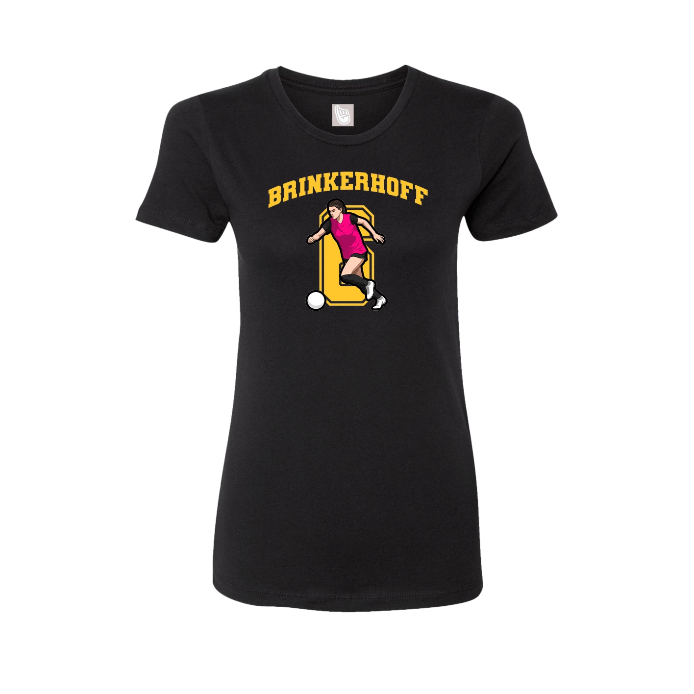 Fitted Women's Tee — Number in Black