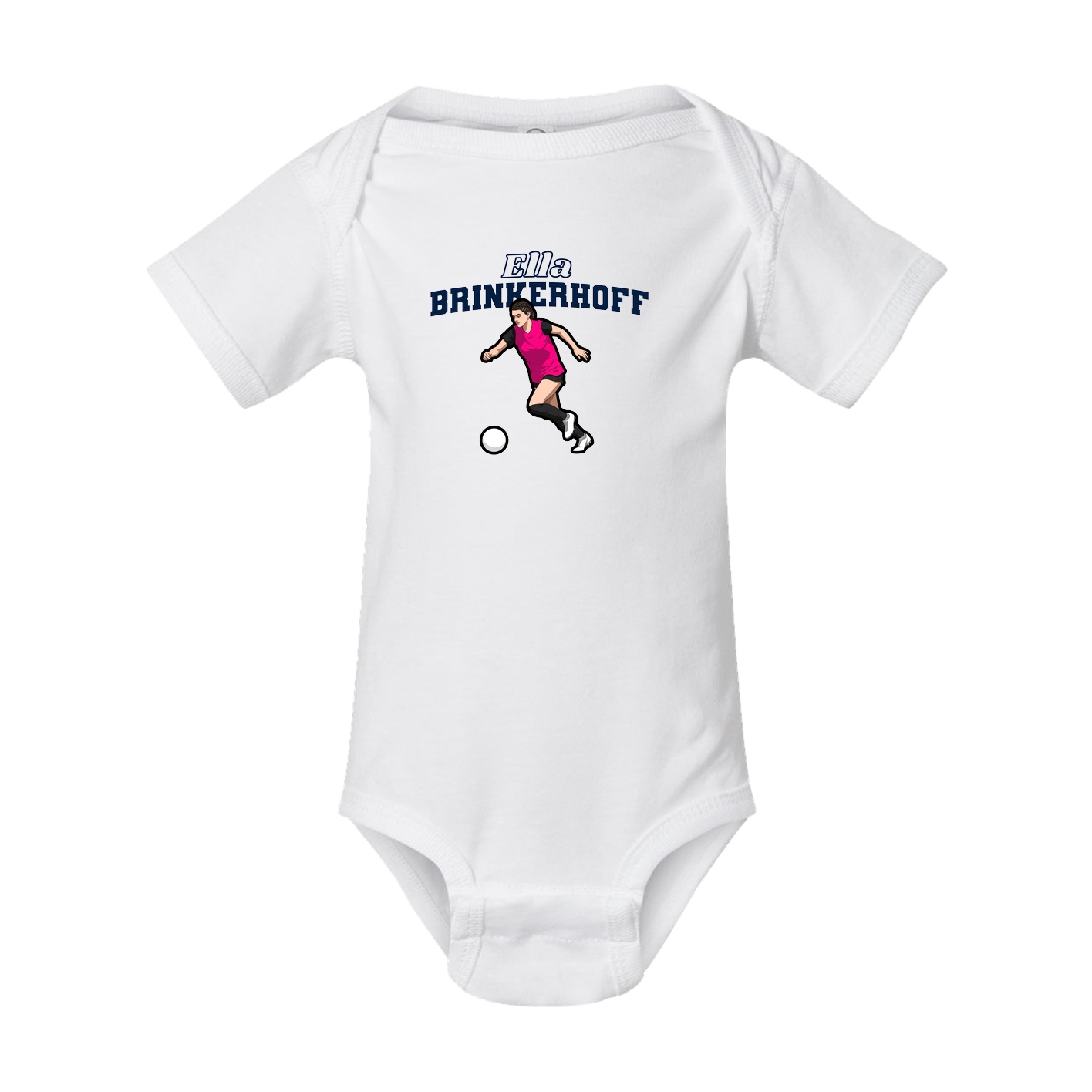 Baby Onesie — Name Arch in White