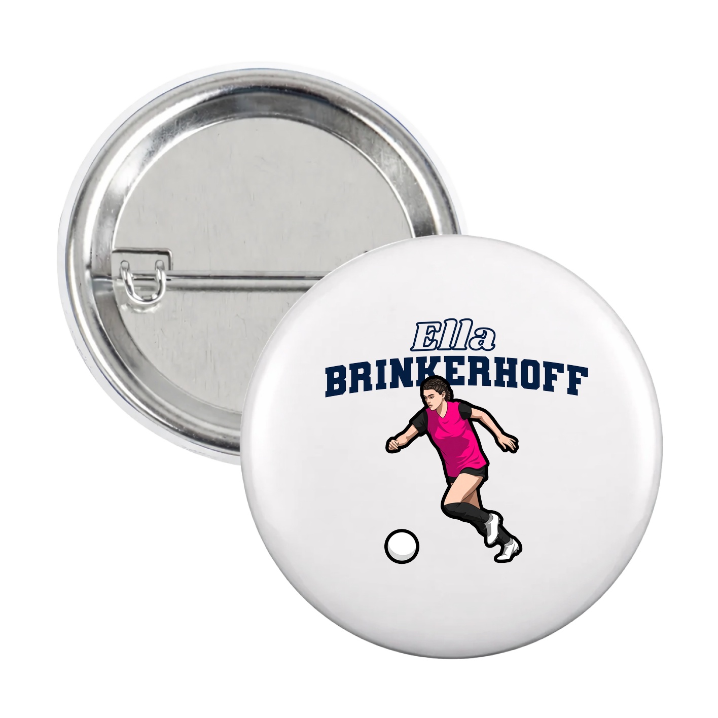 Game Day Button — Name Arch in White