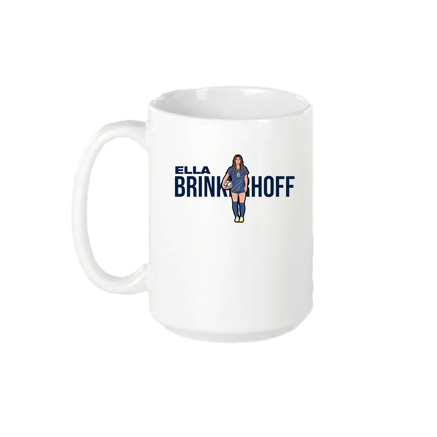 15oz Coffee Mug — Player Name in White