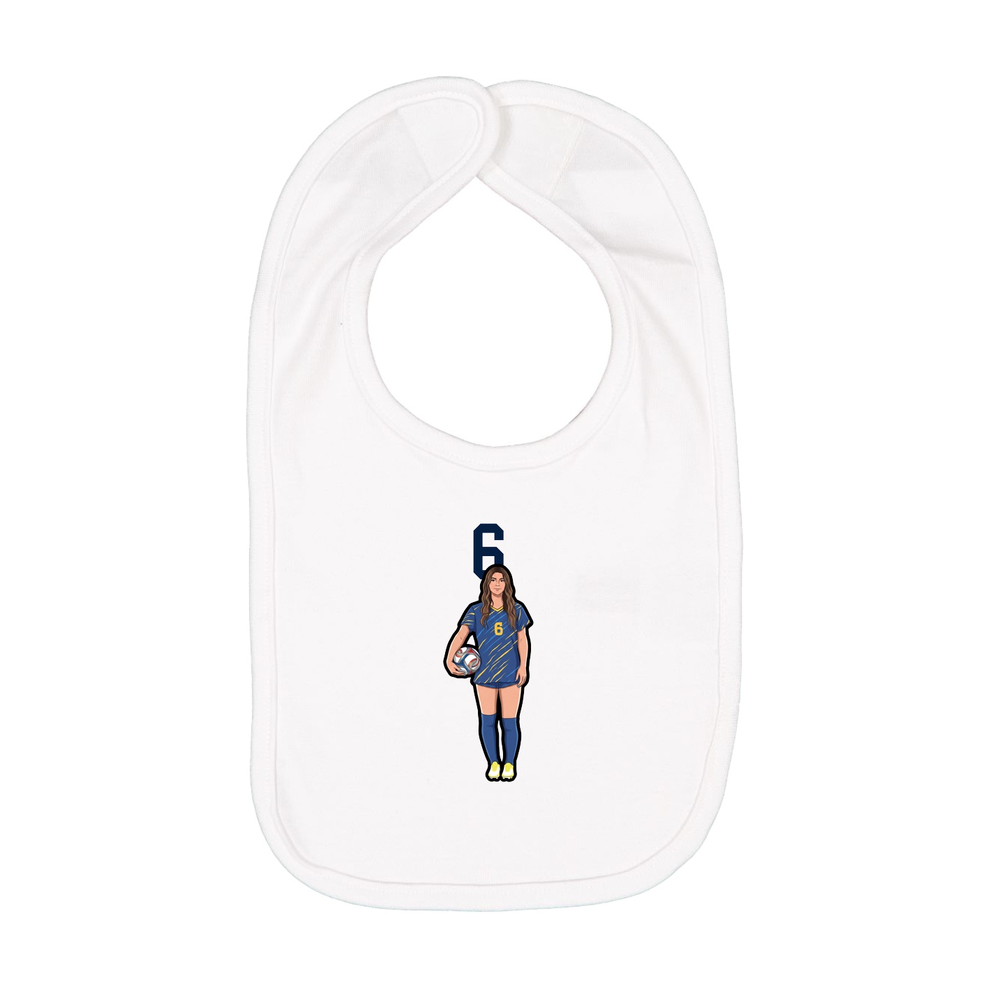 Infant Bib — Number Top in White
