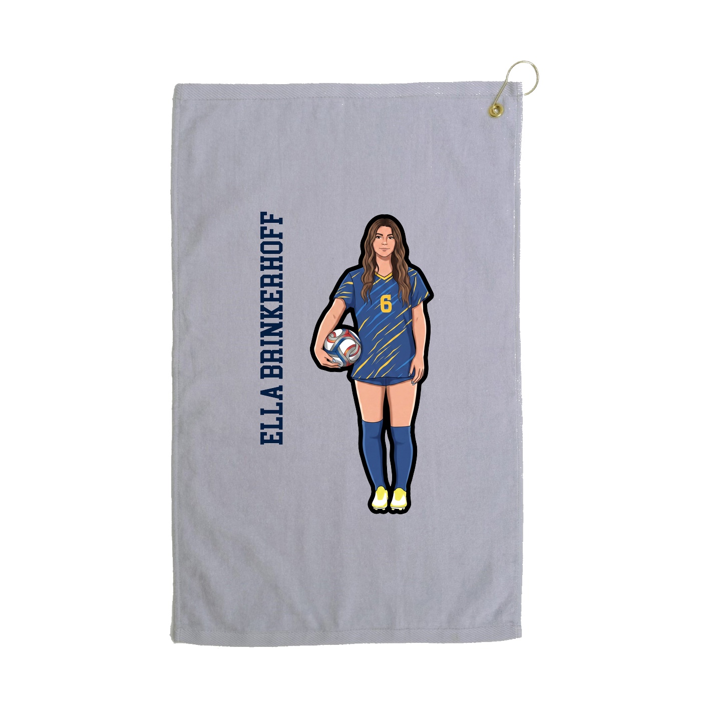 Golf Towel — Name Vertical in Grey