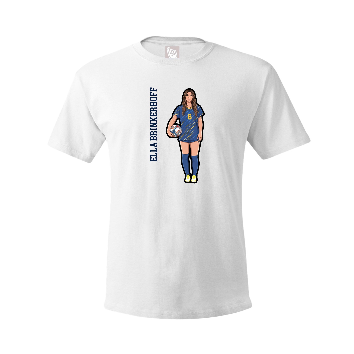 Youth Tee — Name Vertical in White