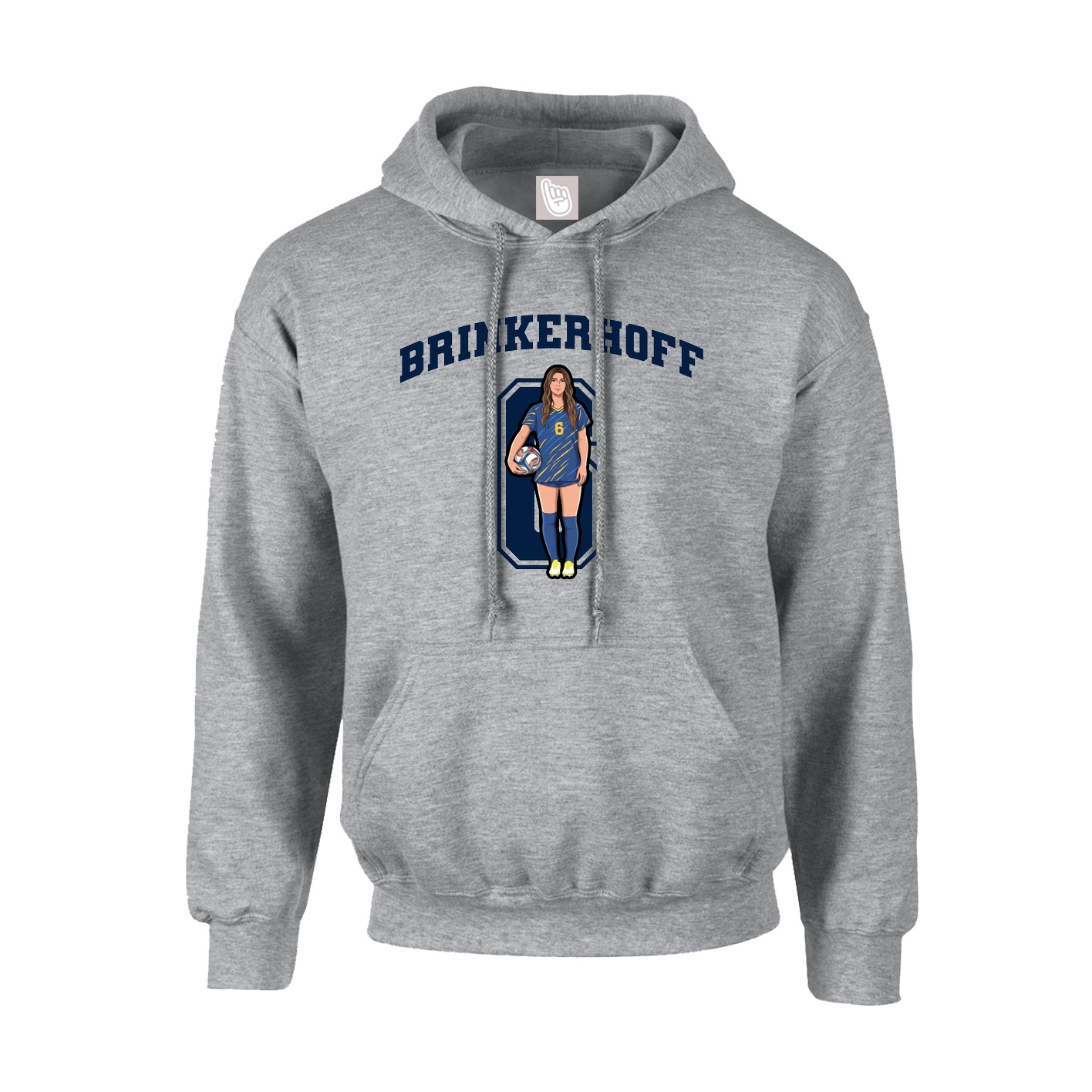 Youth Hoodie — Number in Grey