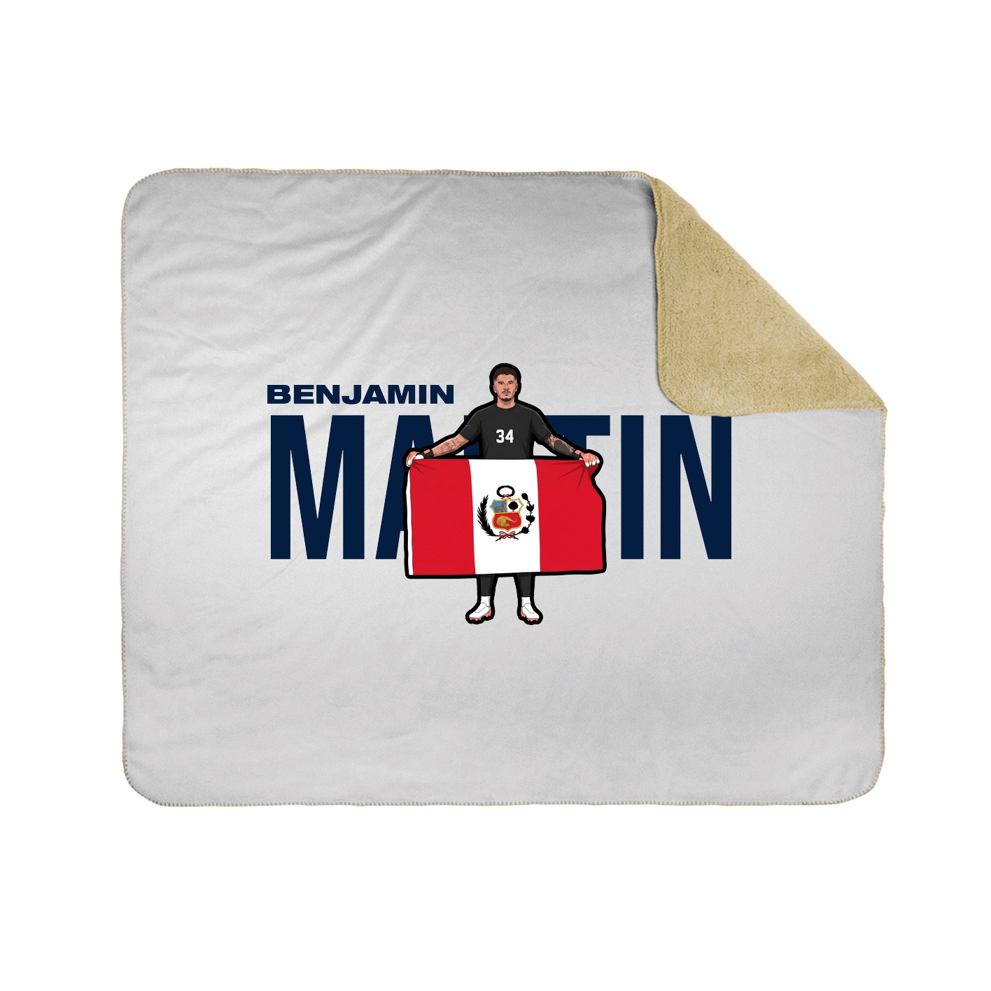 Throw Blanket — Player Name in White