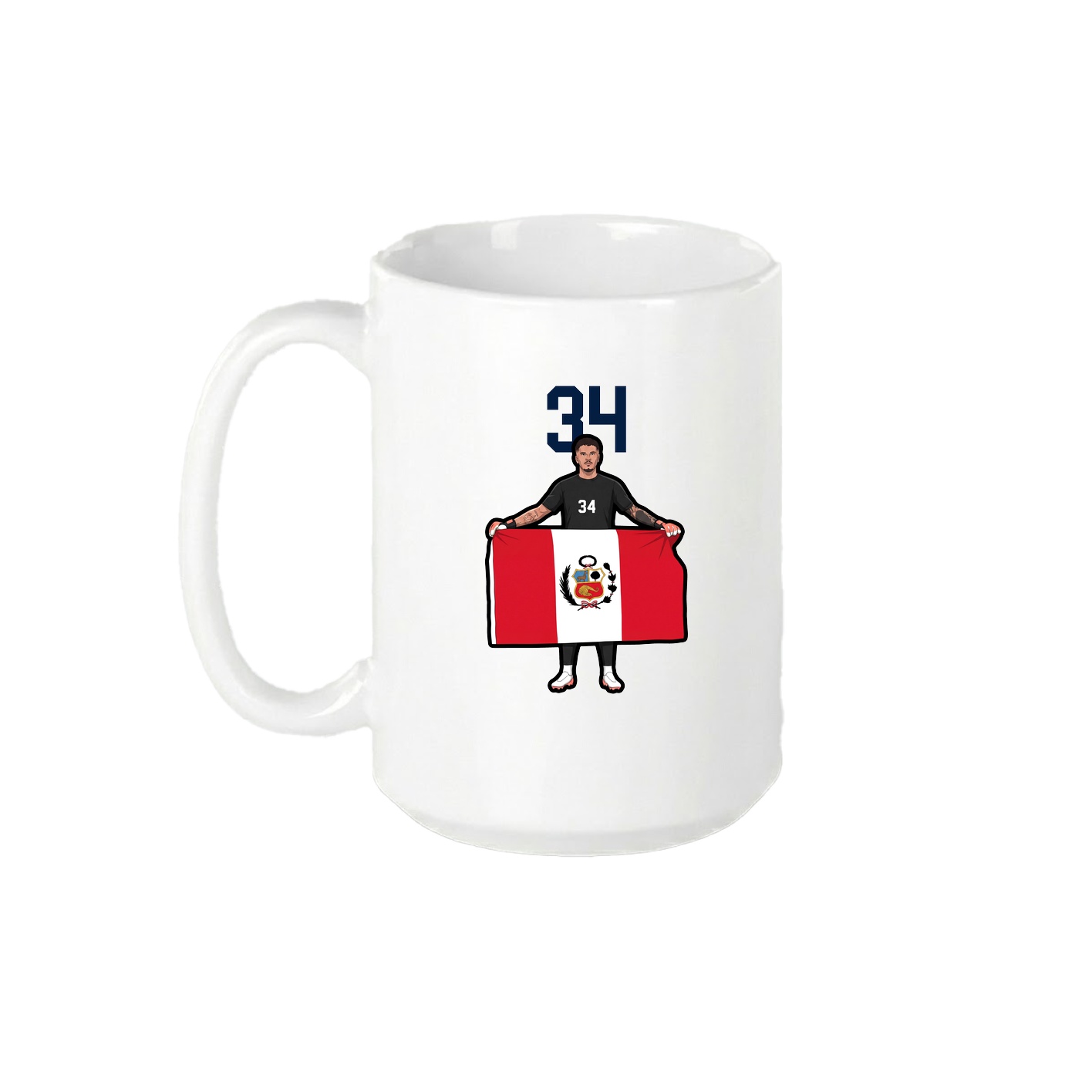 15oz Coffee Mug — Number Top in White