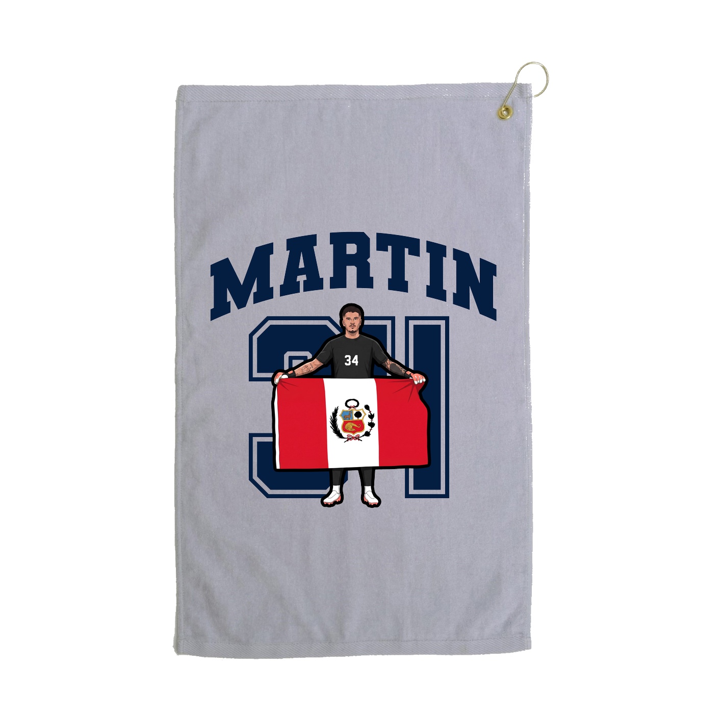 Golf Towel — Number in Grey