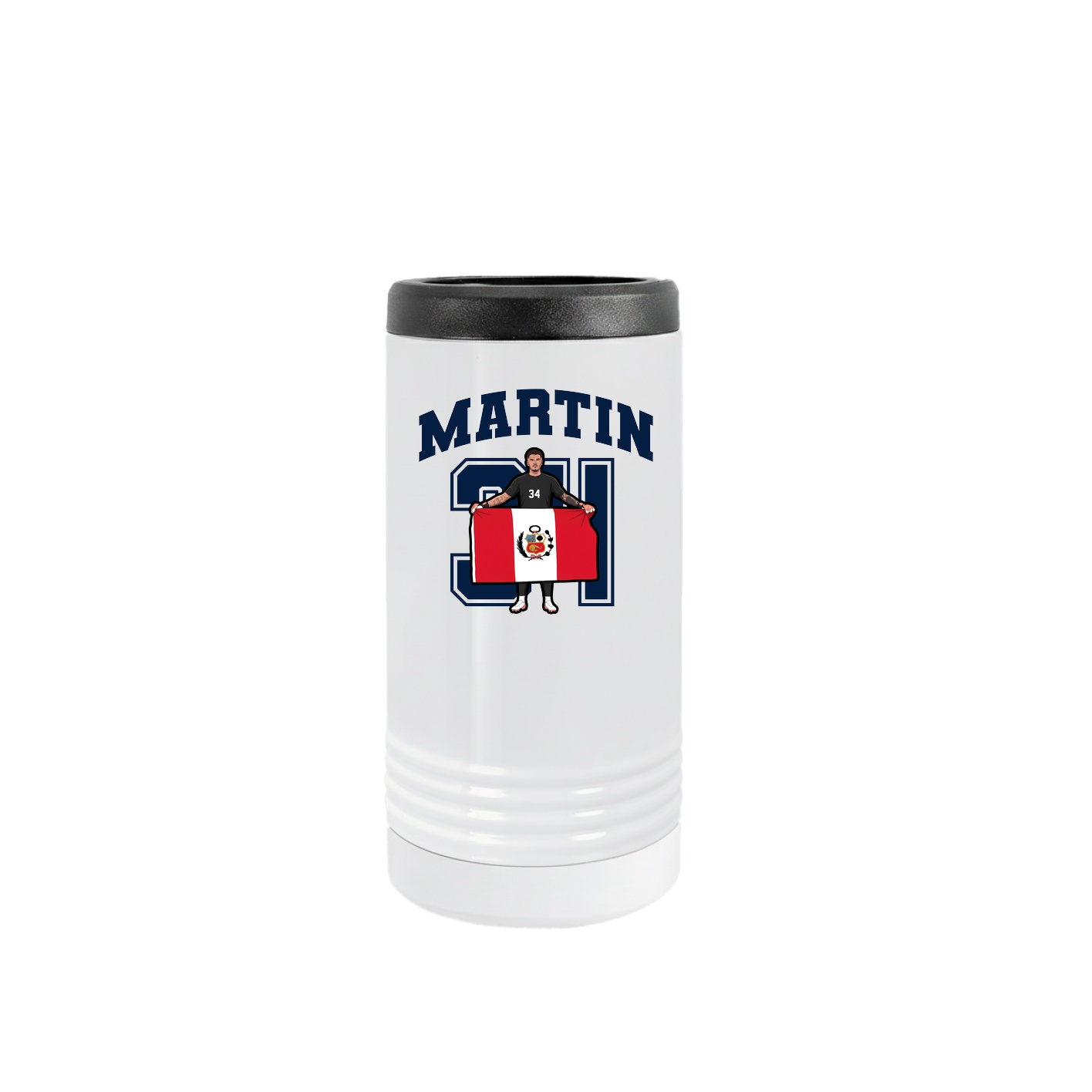 Slim Beverage Holder — Number in White