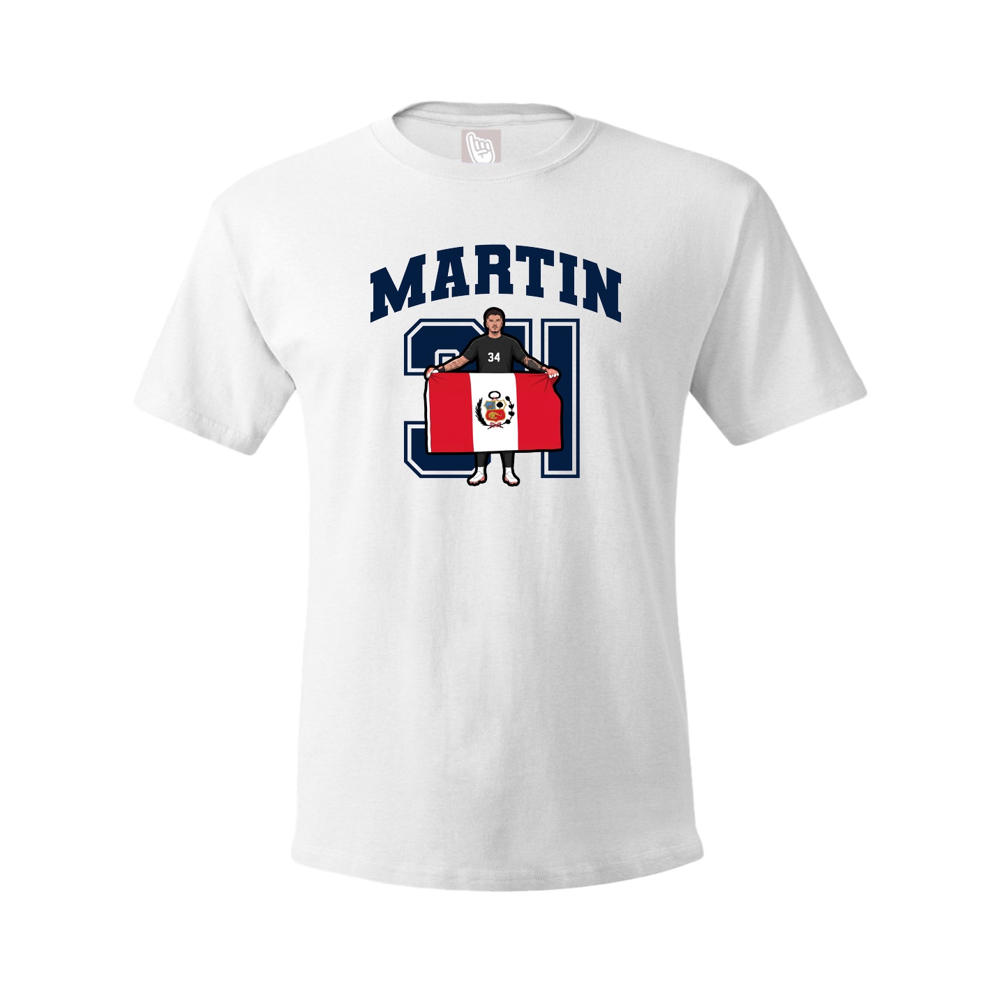 Youth Tee — Number in White