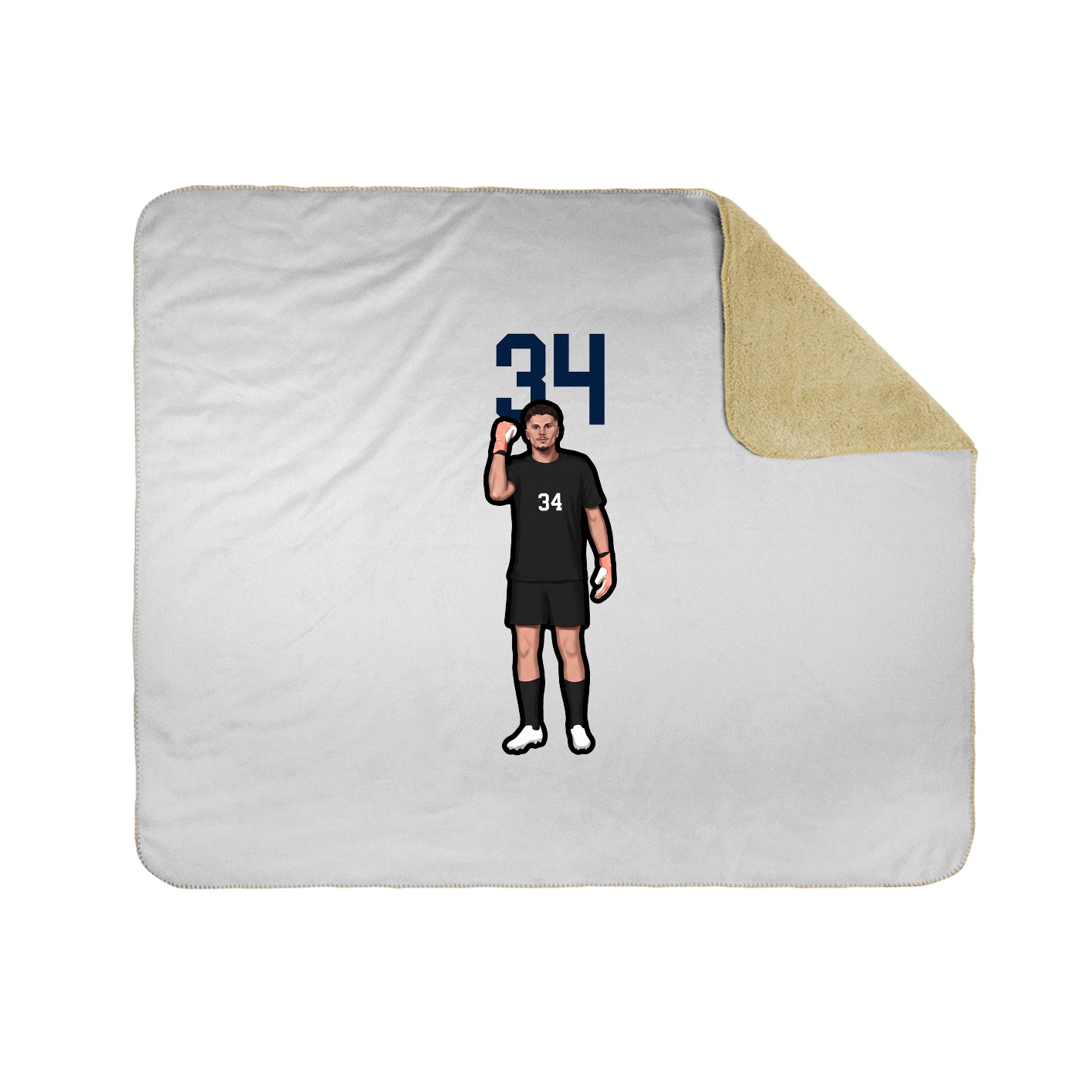 Throw Blanket — Number Top in White