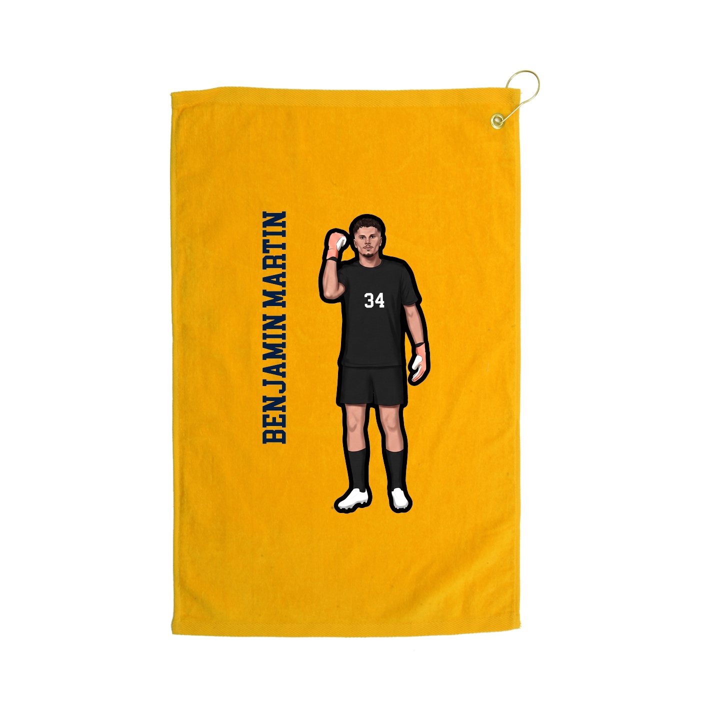 Golf Towel — Name Vertical in Gold