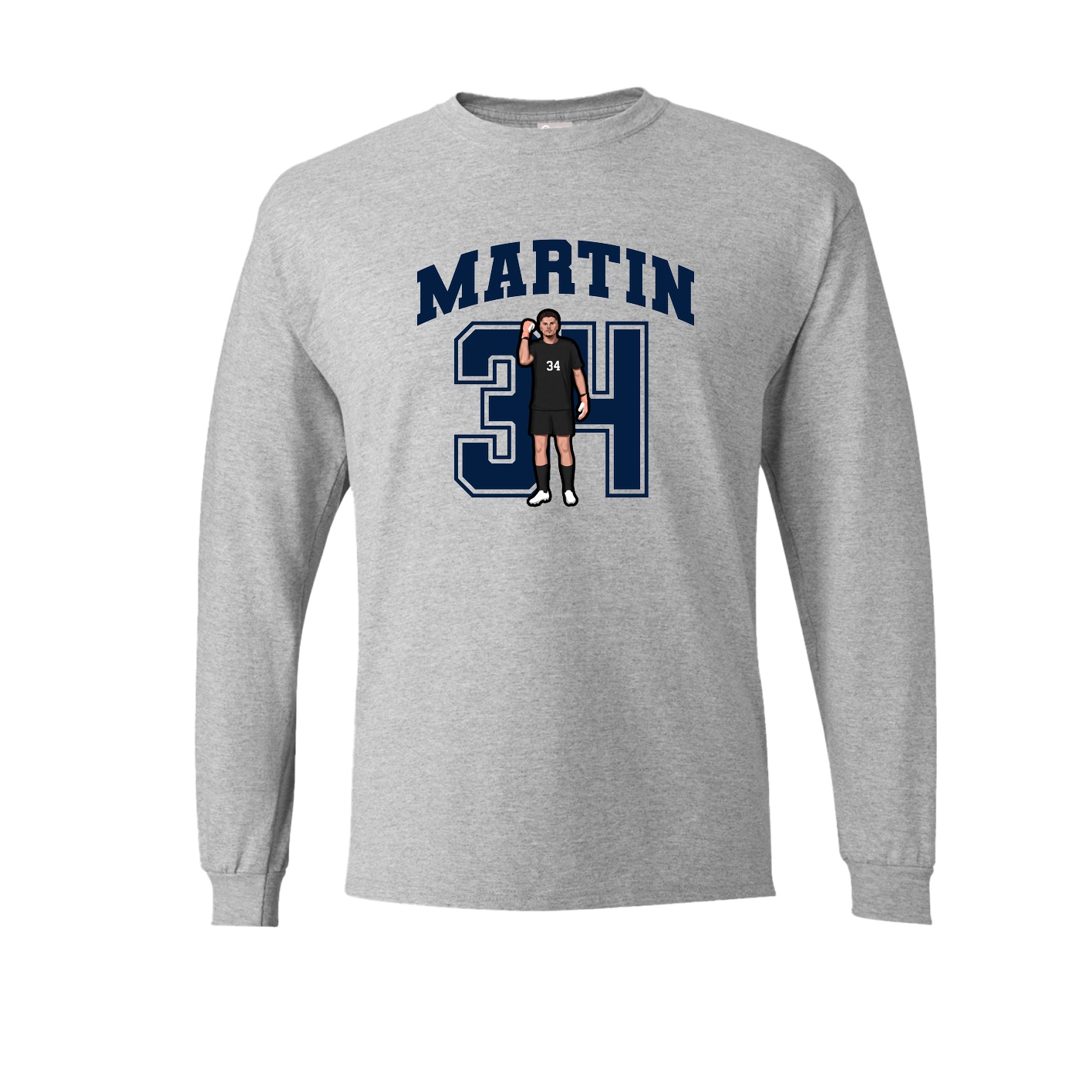 Long Sleeve Tee — Number in Grey