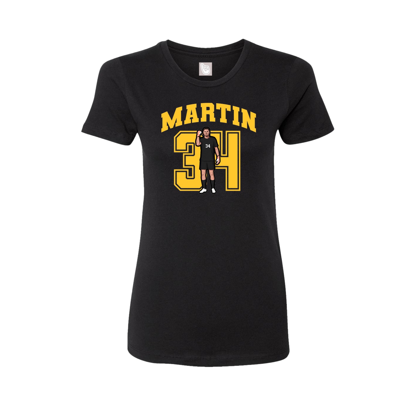 Fitted Women's Tee — Number in Black