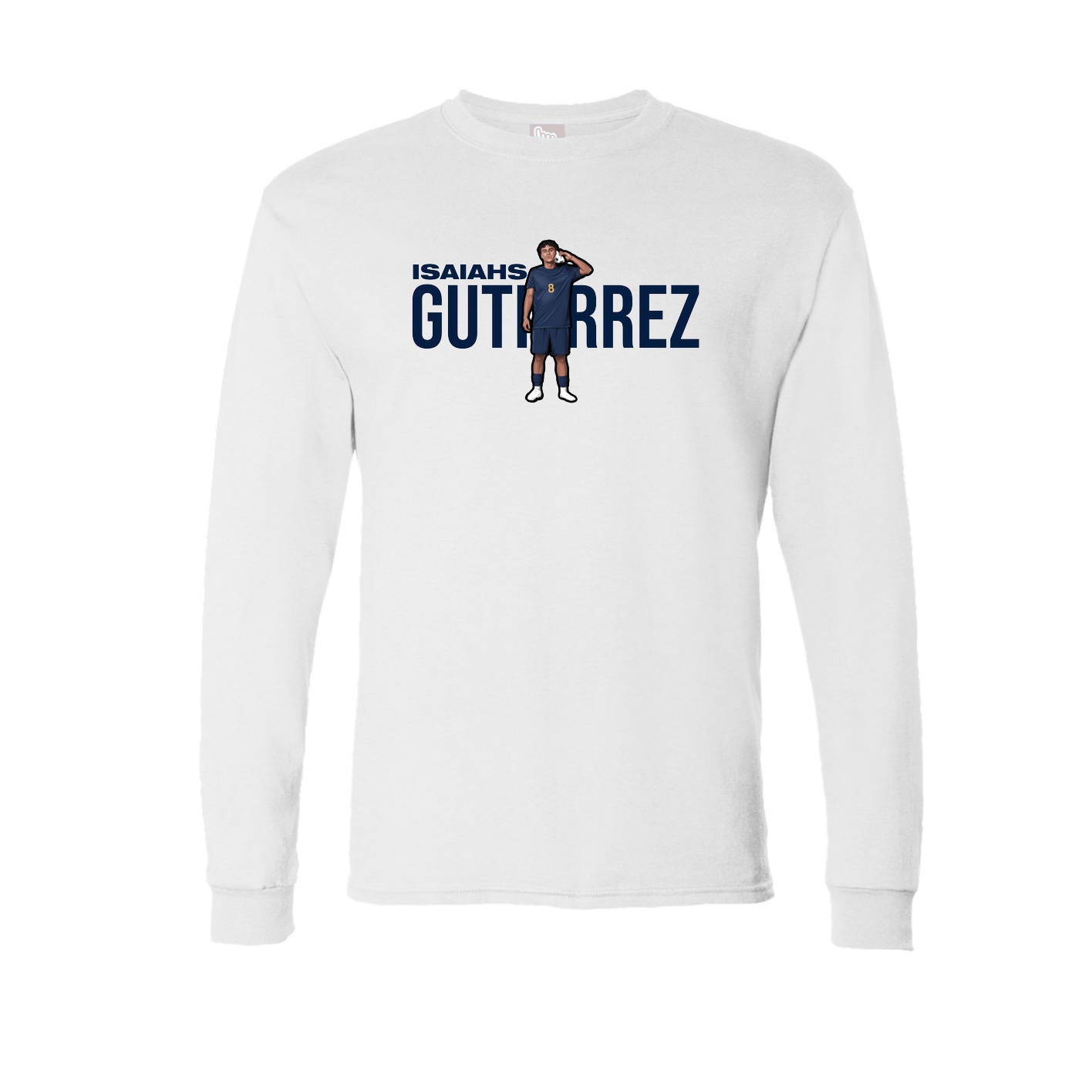 Long Sleeve Tee — Player Name in White