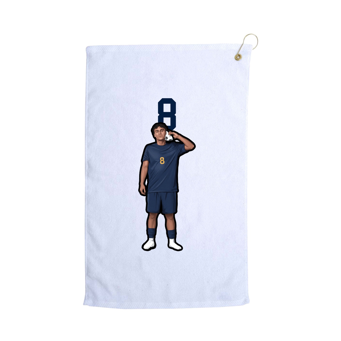 Golf Towel — Number Top in White