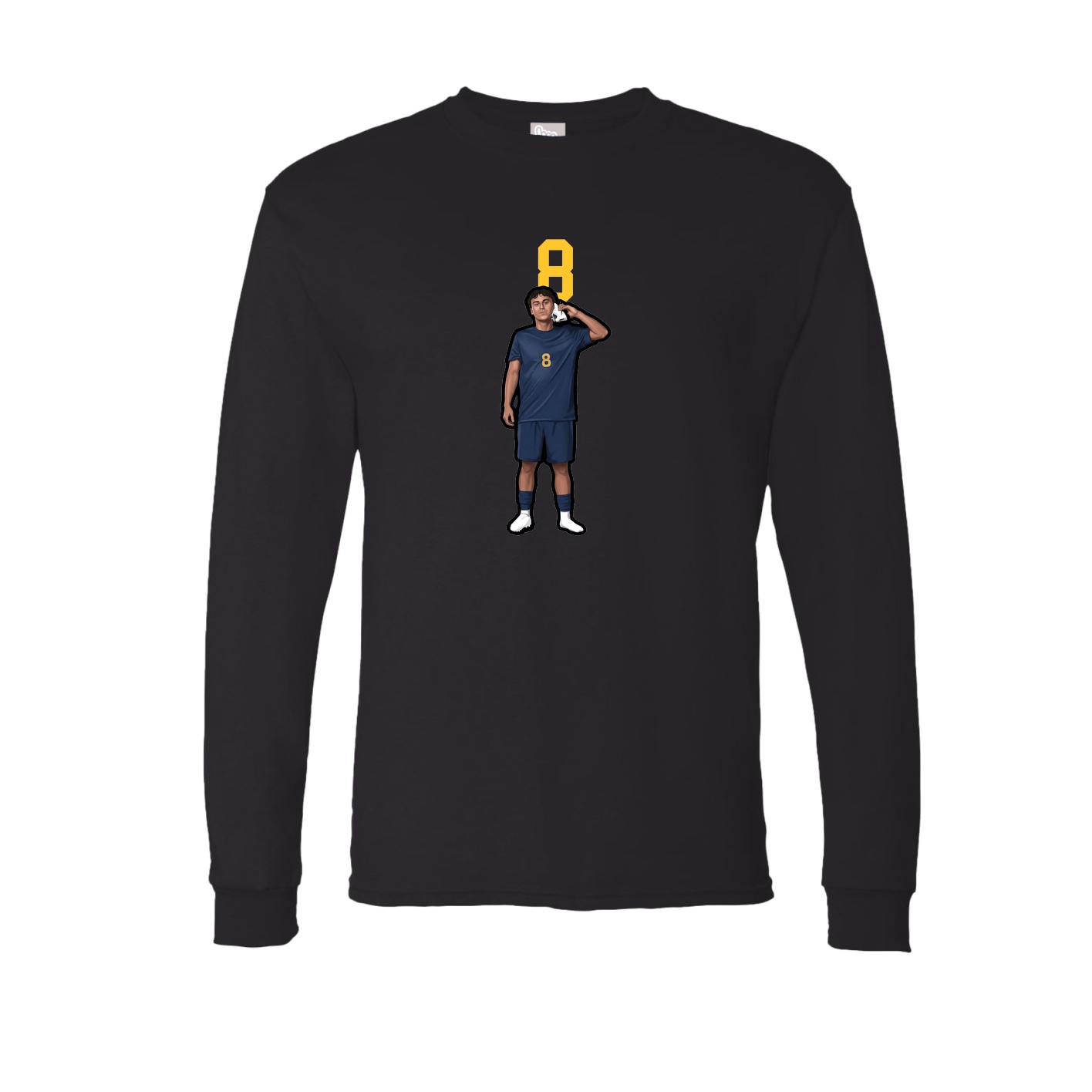 Long Sleeve Tee — Number Top in Black