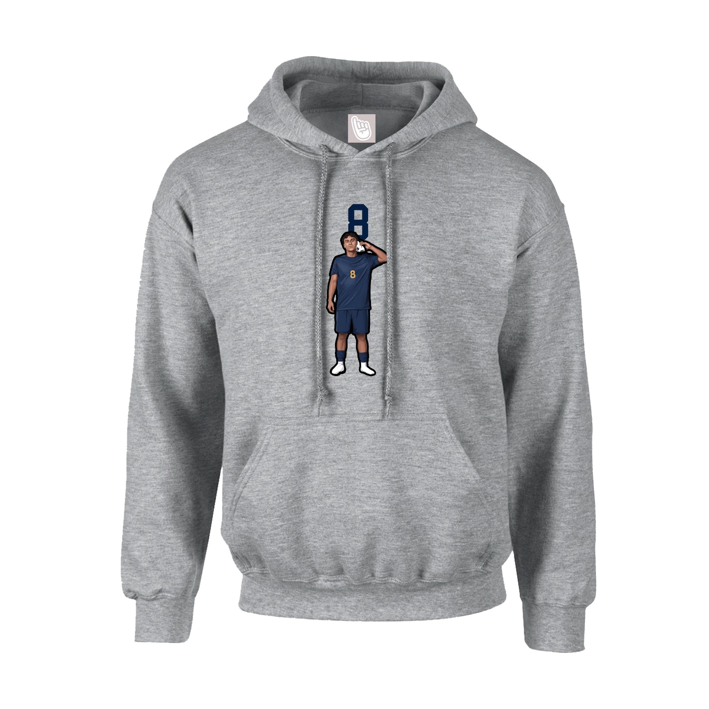 Youth Hoodie — Number Top in Grey