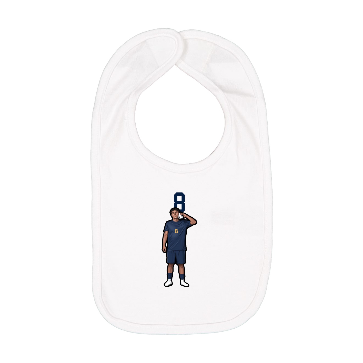Infant Bib — Number Top in White