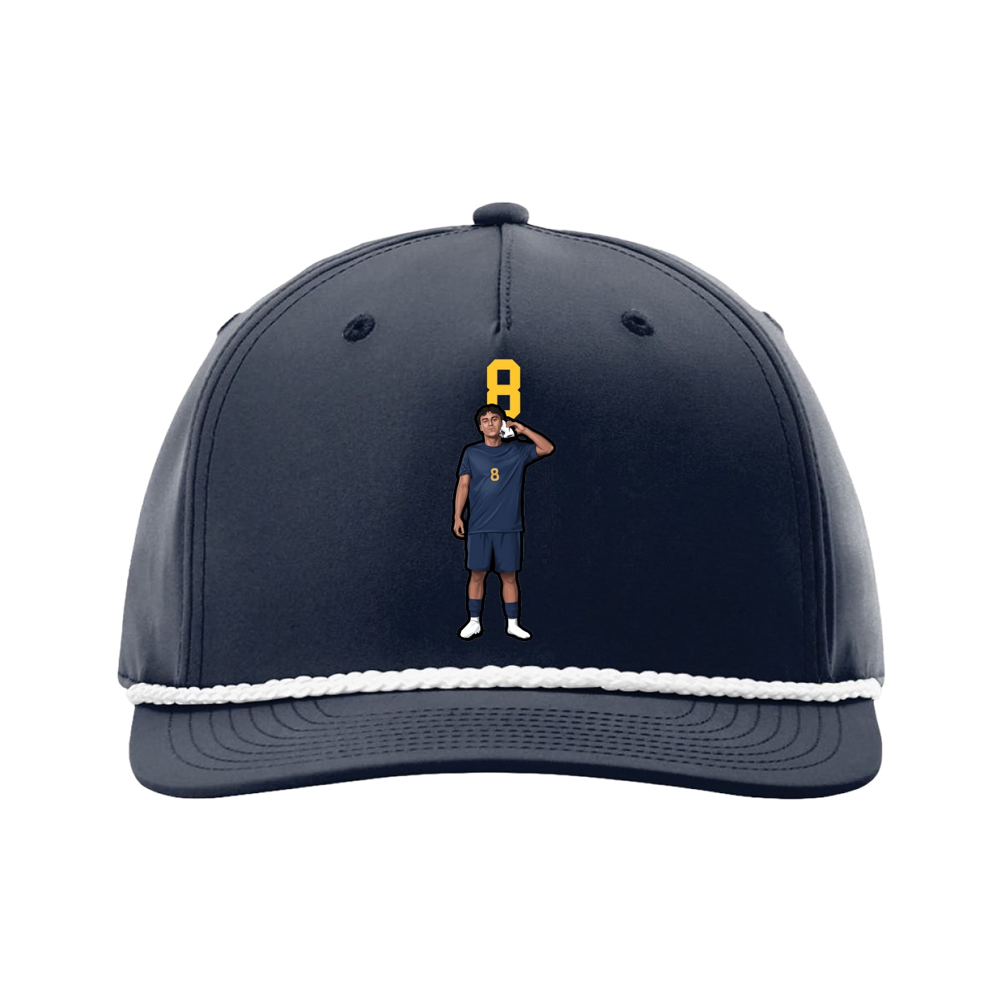 Five-Panel Classic Rope Cap — Number Top in Navy