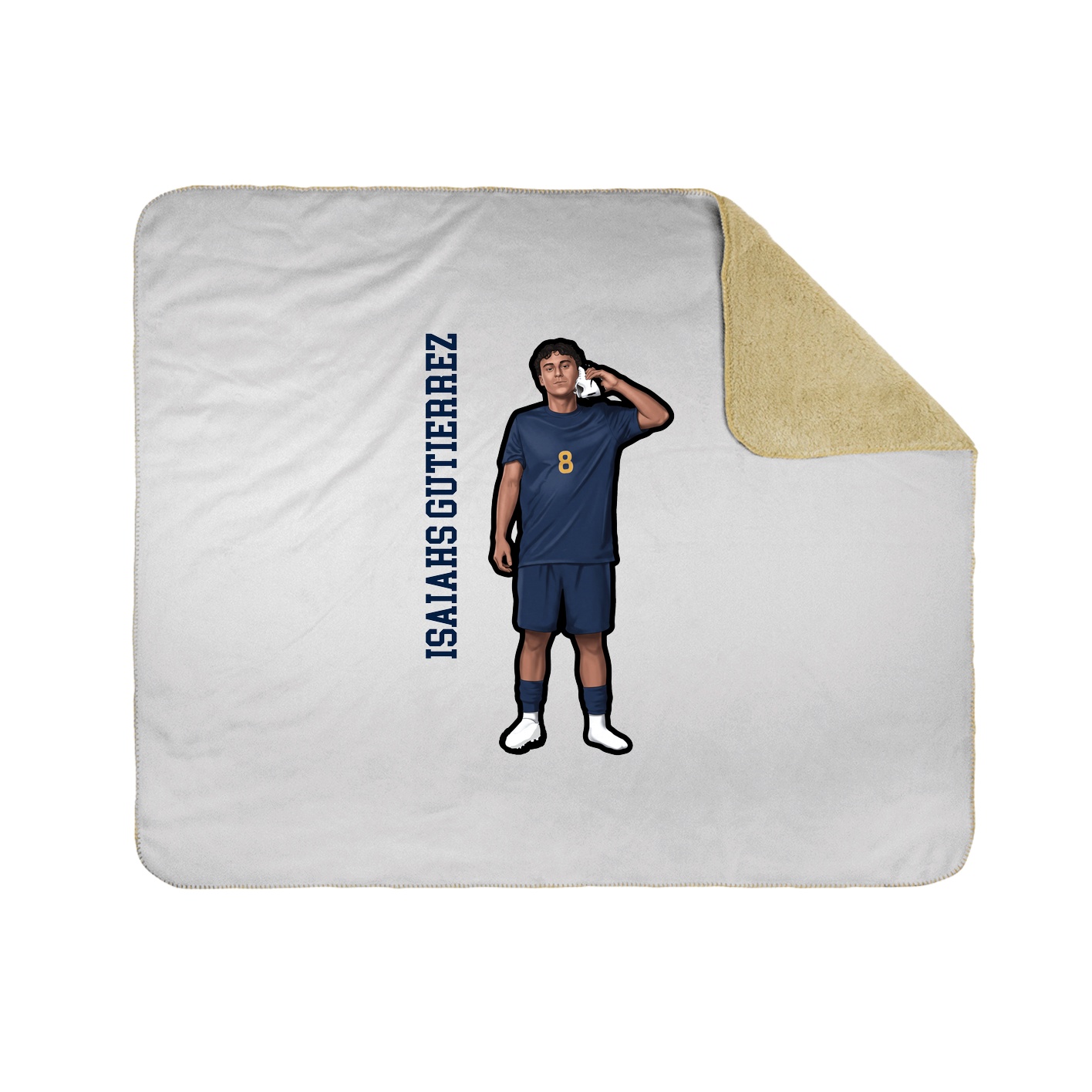 Throw Blanket — Name Vertical in White
