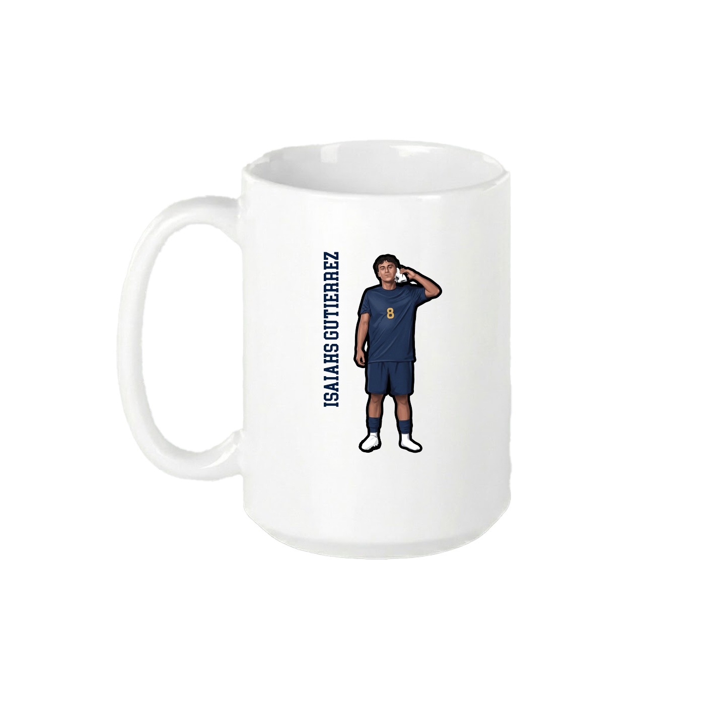 15oz Coffee Mug — Name Vertical in White