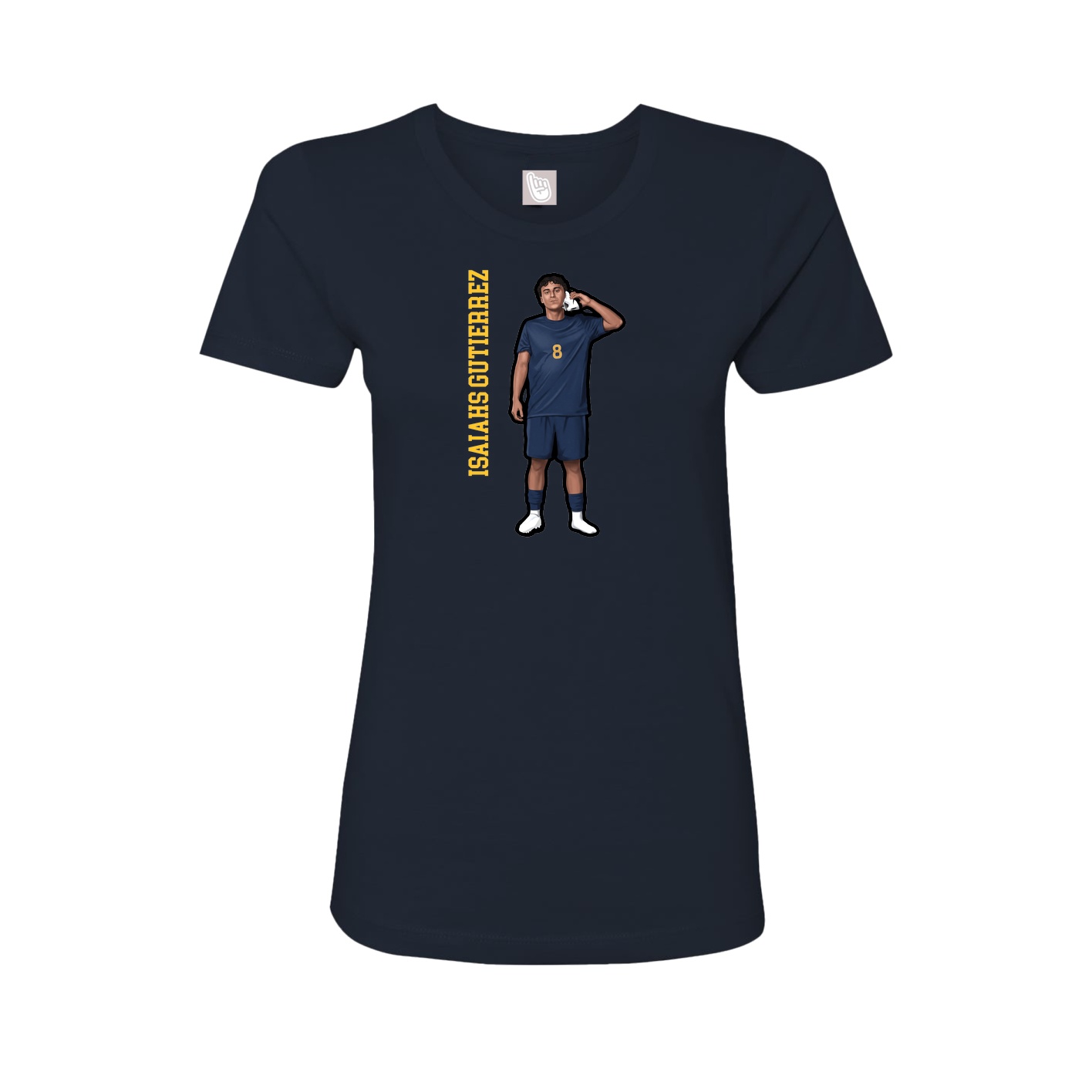 Fitted Women's Tee — Name Vertical in Navy