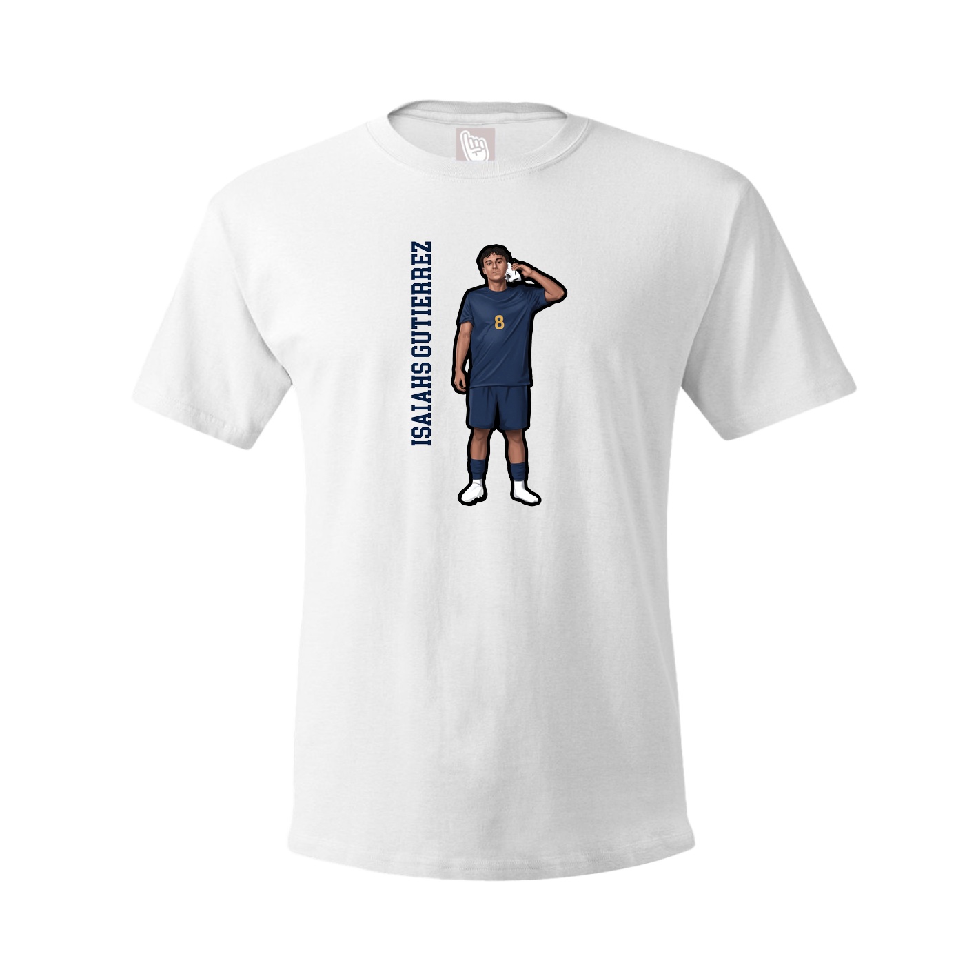 Youth Tee — Name Vertical in White