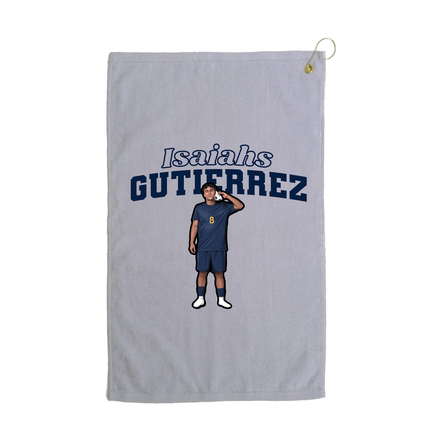 Golf Towel — Name Arch in Grey