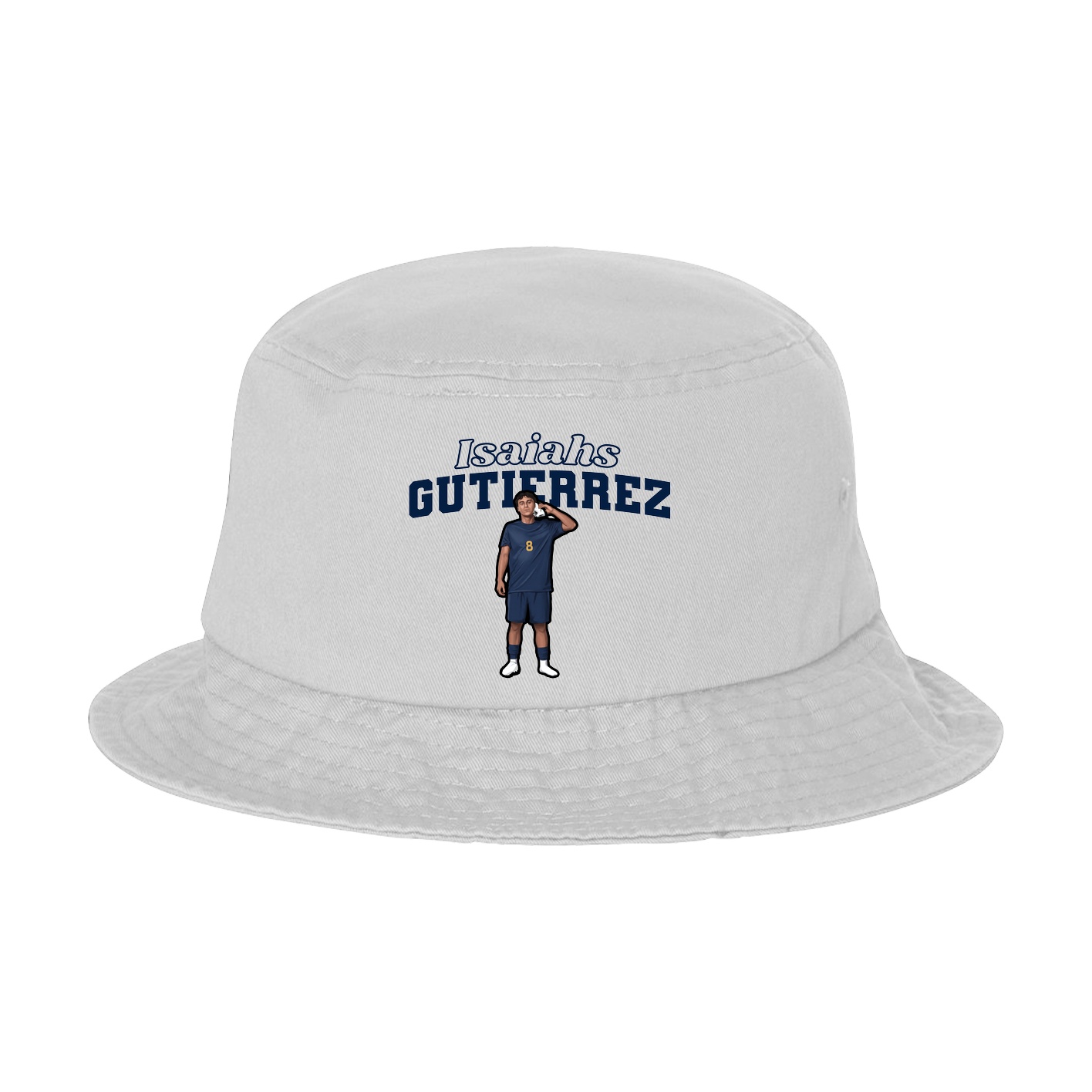 Bucket Cap — Name Arch in White