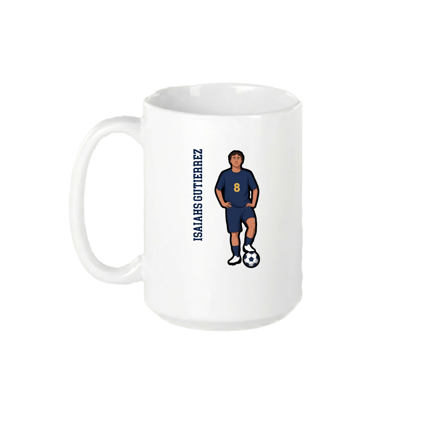 15oz Coffee Mug — Name Vertical in White