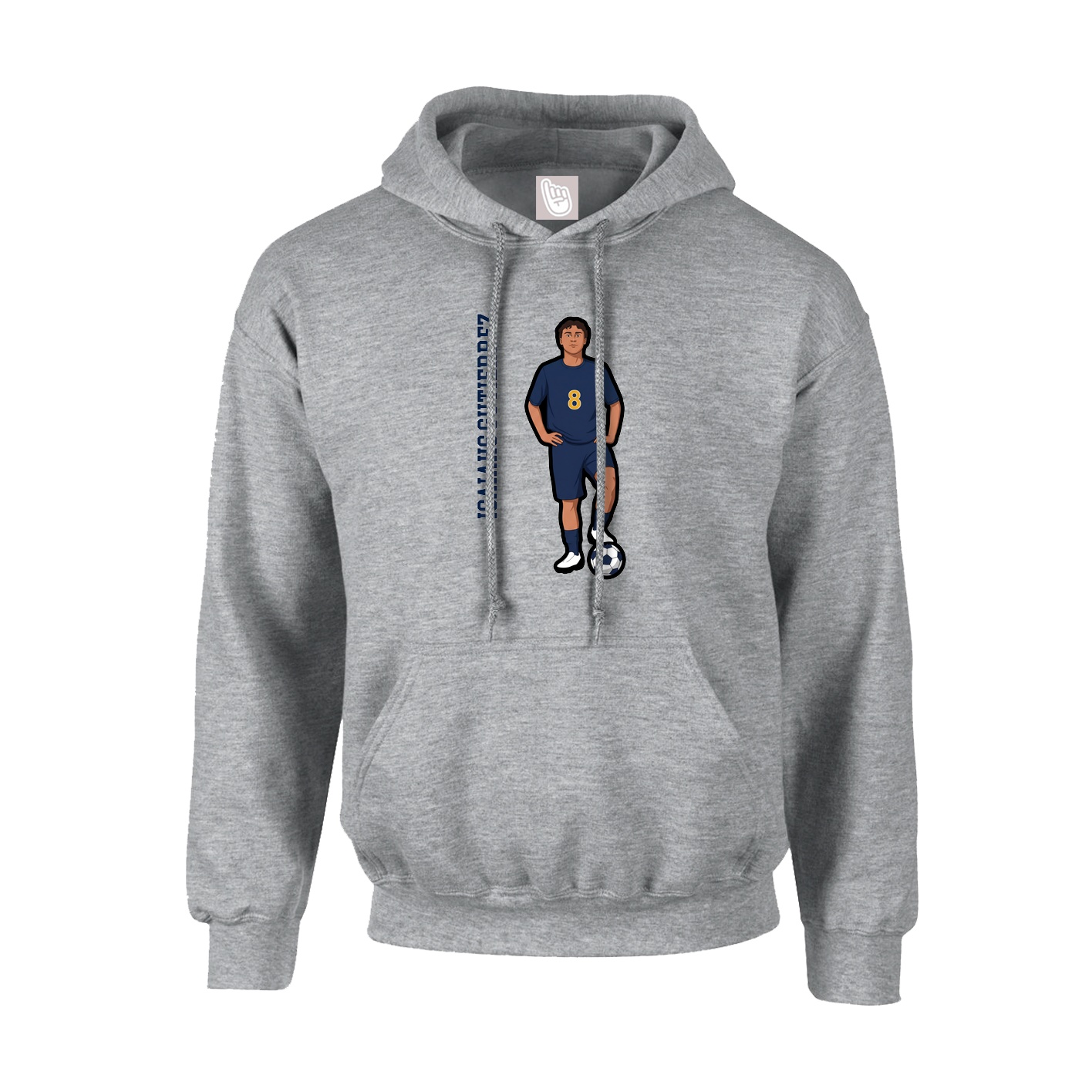 Youth Hoodie — Name Vertical in Grey