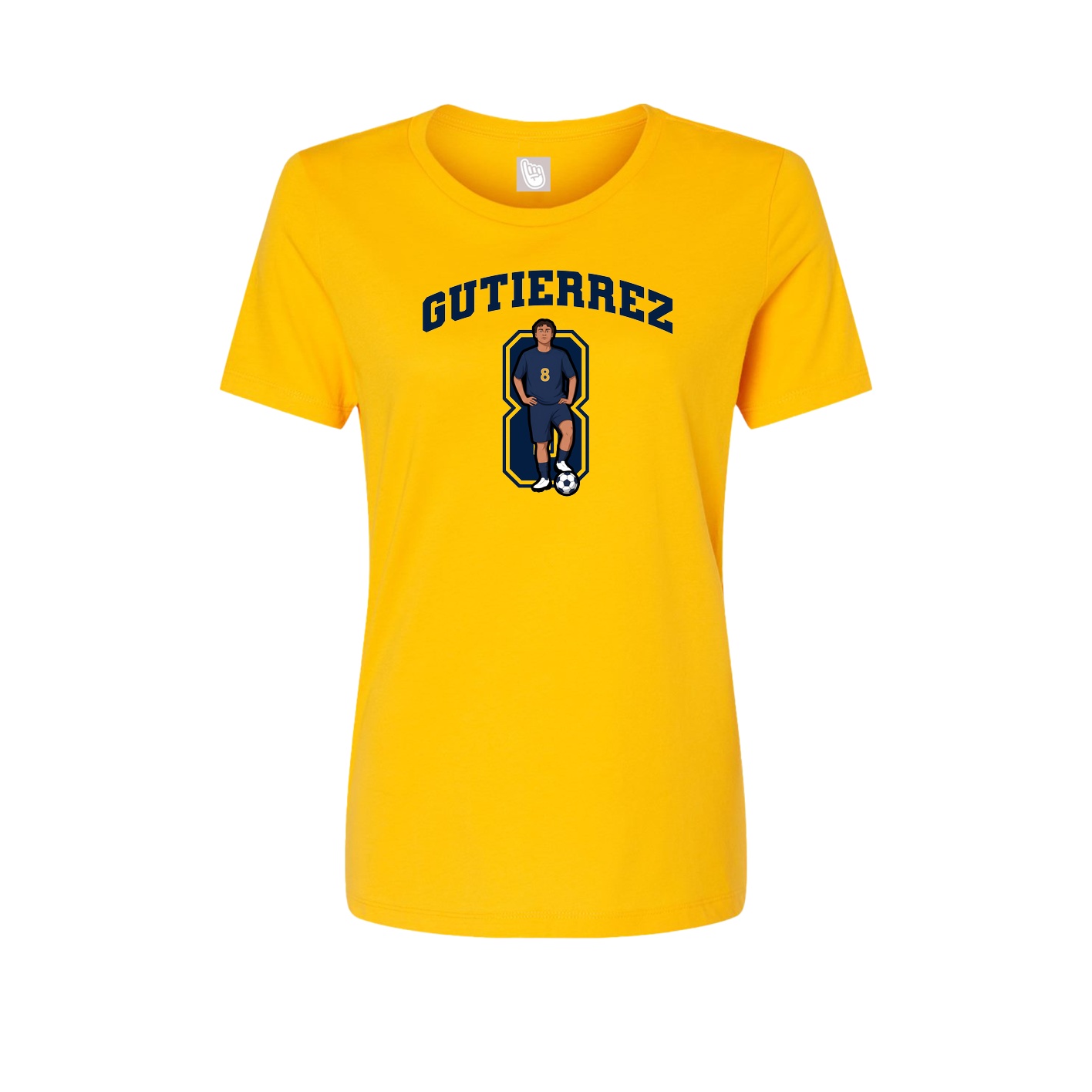 Fitted Women's Tee — Number in Gold