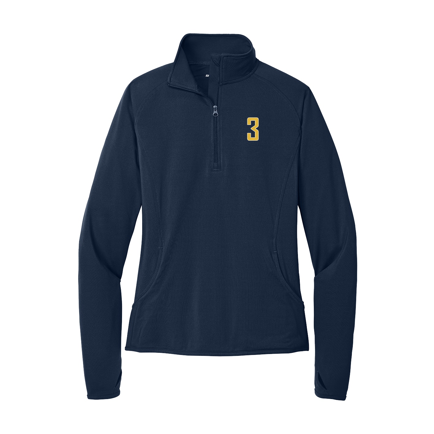 Women's Q-Zip Pullover — Front Shirsy in Navy